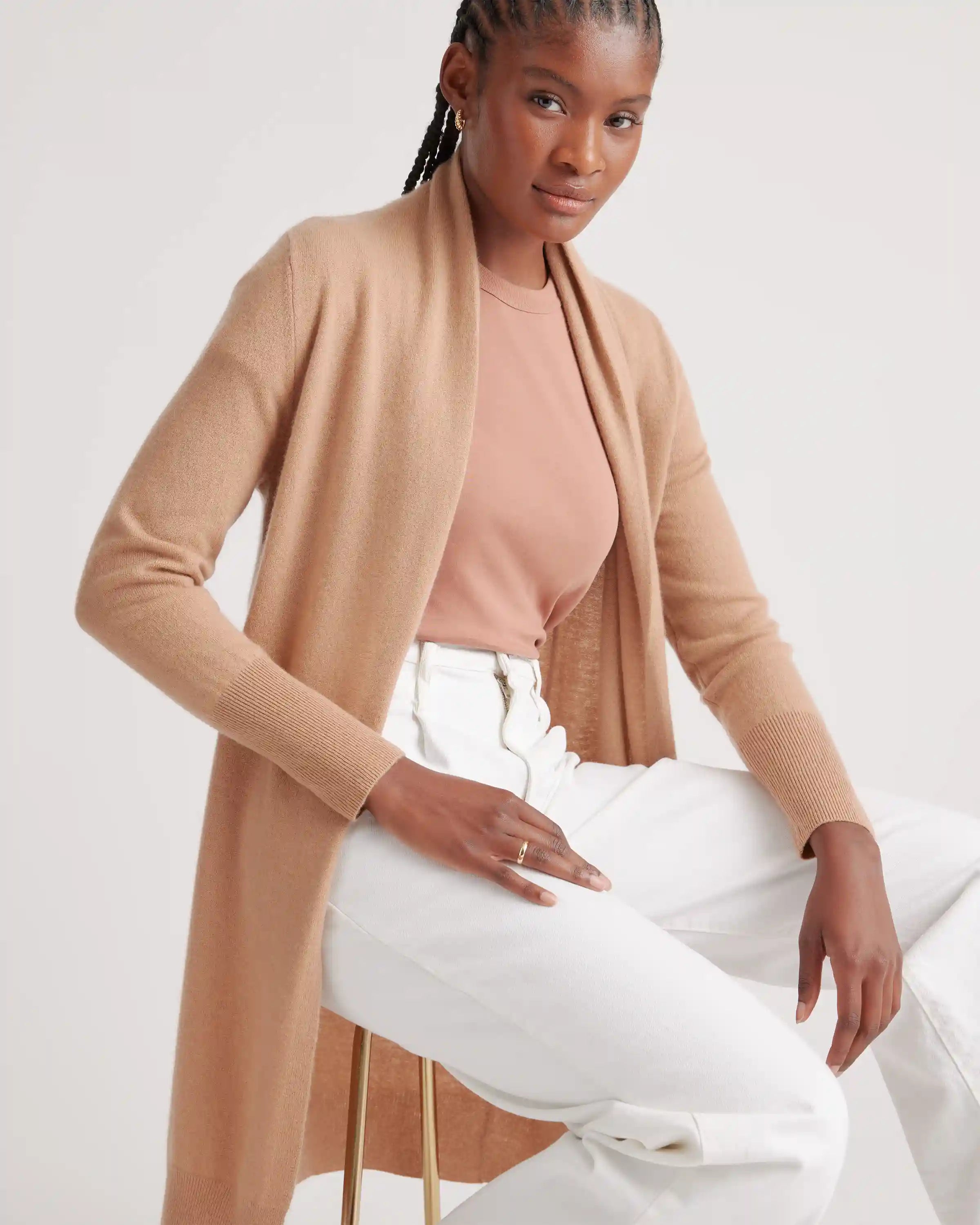 Mongolian Cashmere Duster Cardigan Sweater