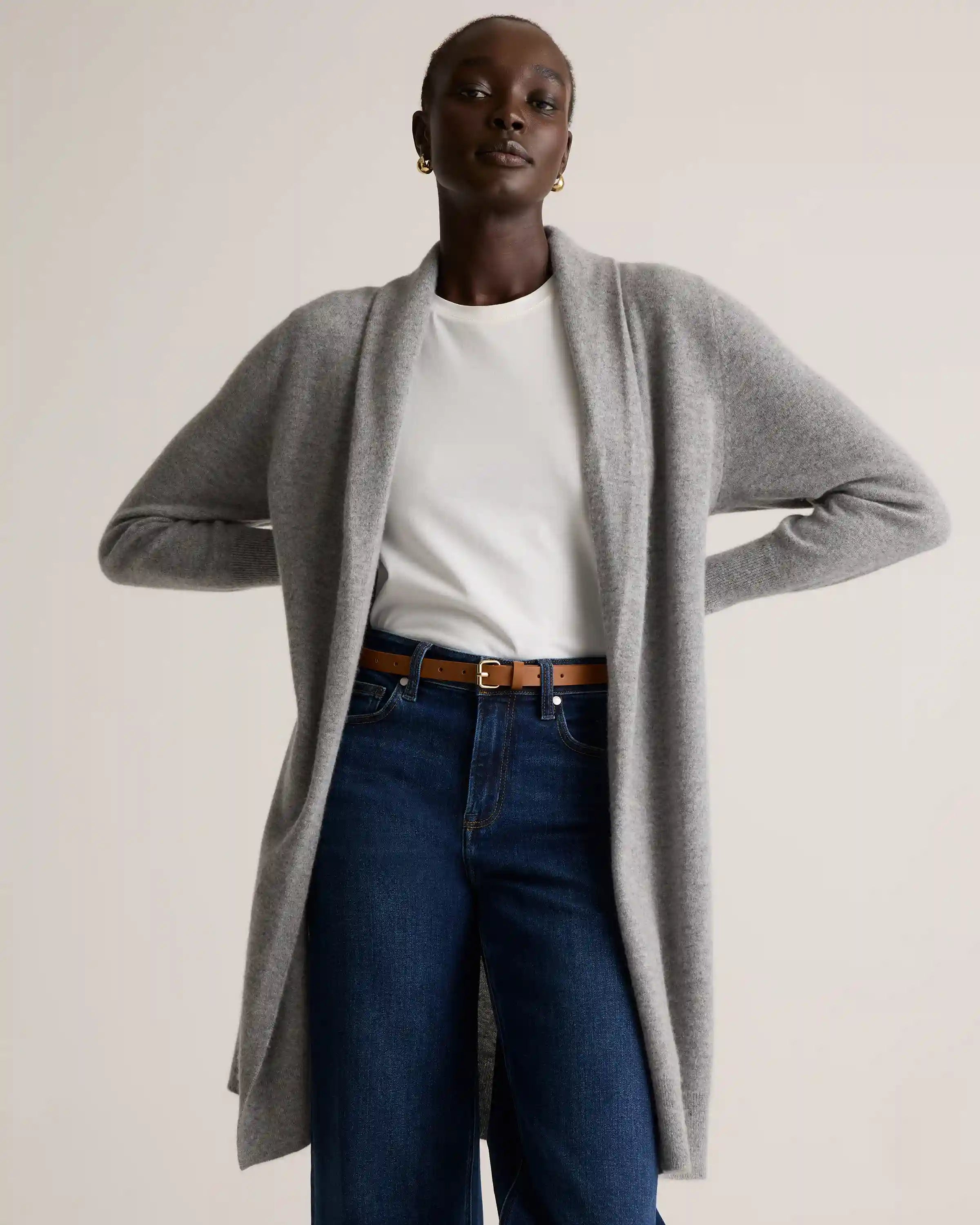 Mongolian Cashmere Duster Cardigan Sweater