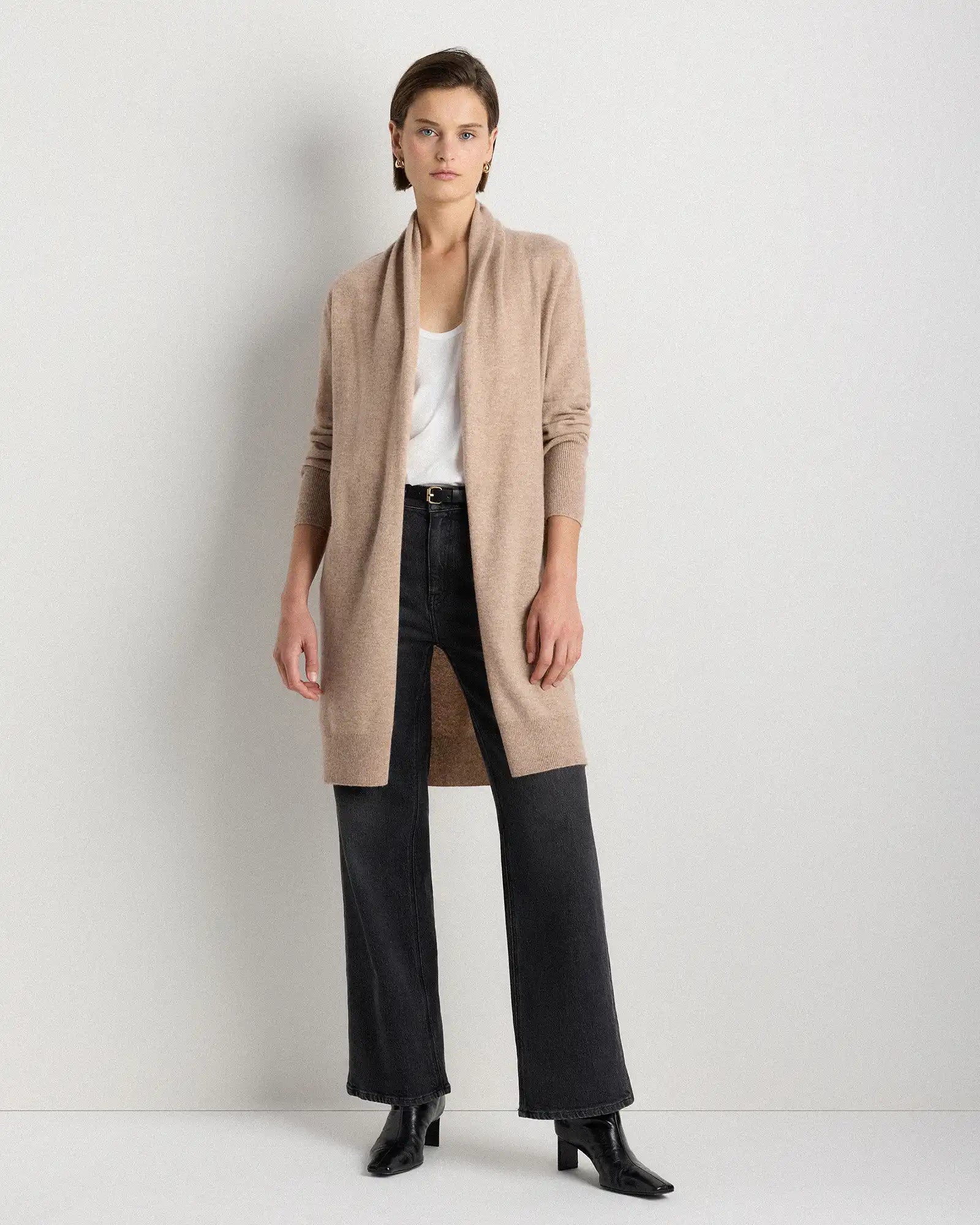 Mongolian Cashmere Duster Cardigan Sweater