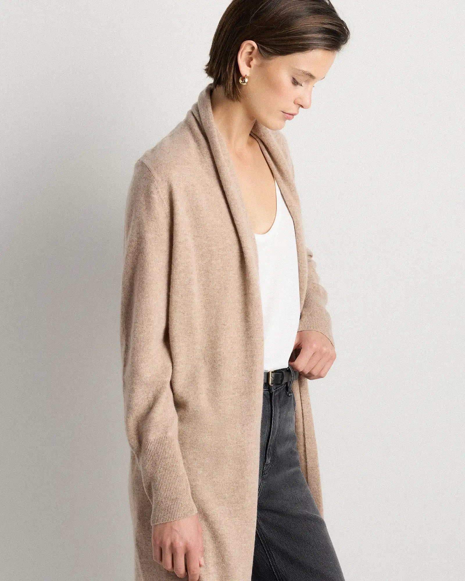 Mongolian Cashmere Duster Cardigan Sweater