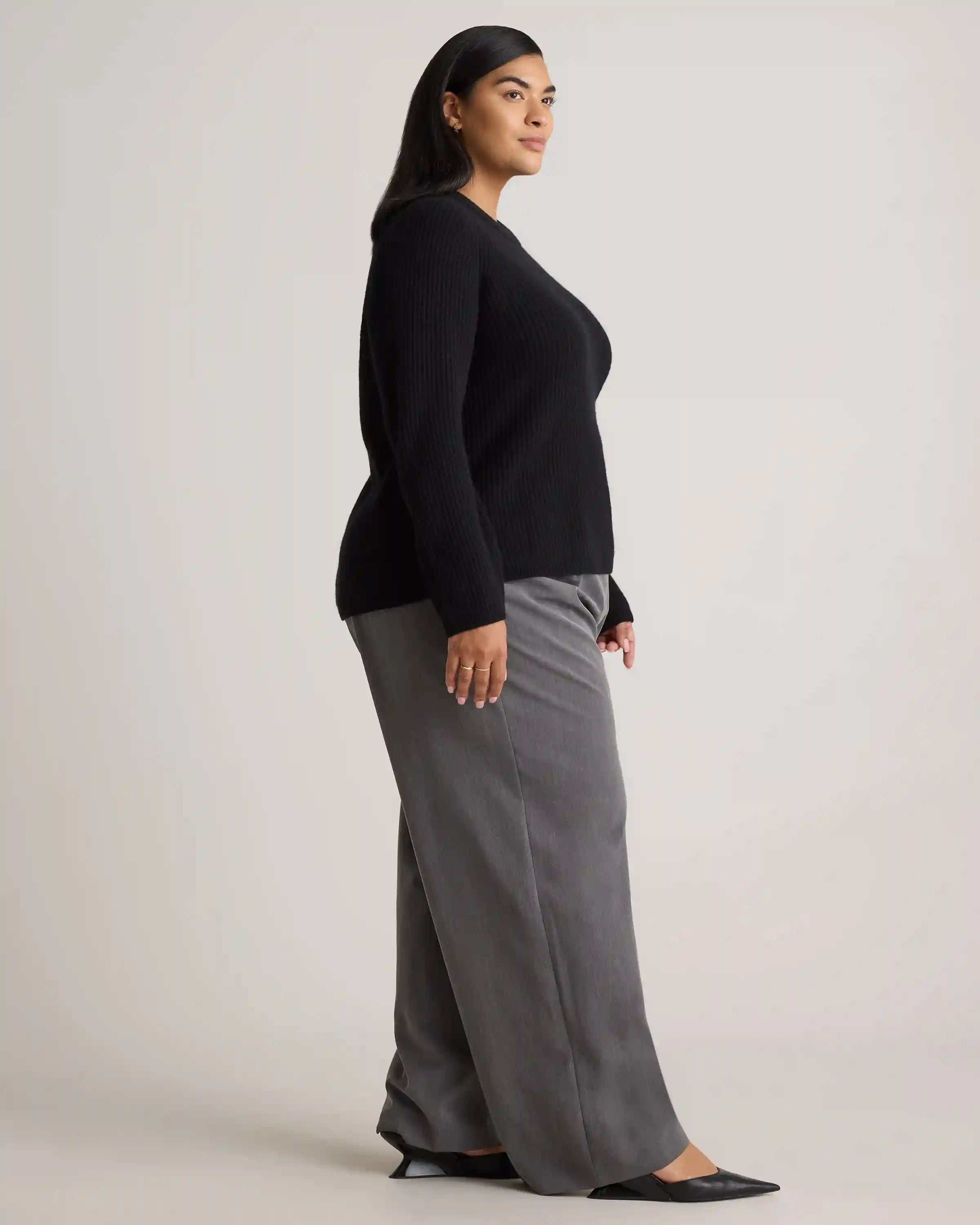 Mongolian Cashmere Fisherman Crewneck Sweater