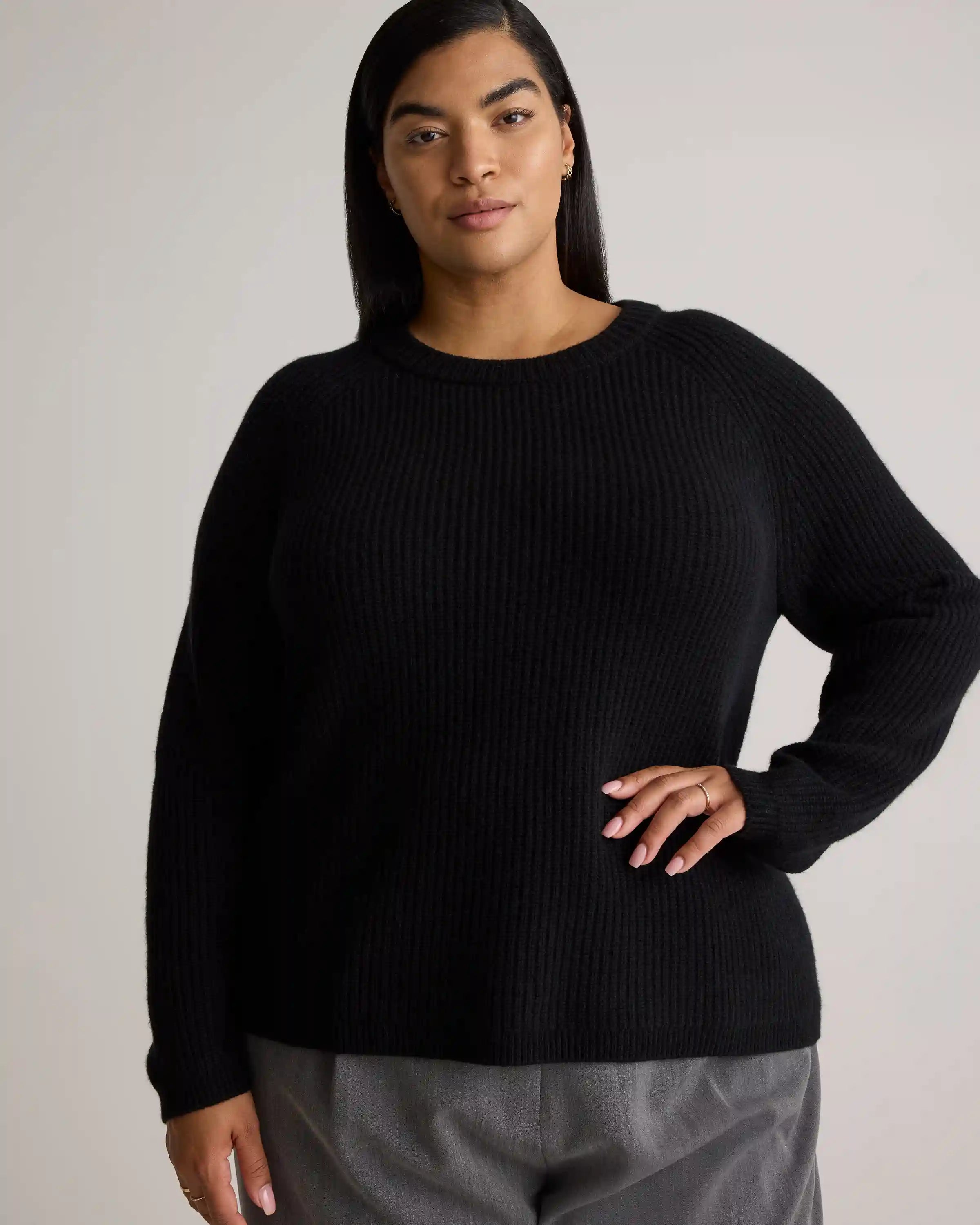 Mongolian Cashmere Fisherman Crewneck Sweater