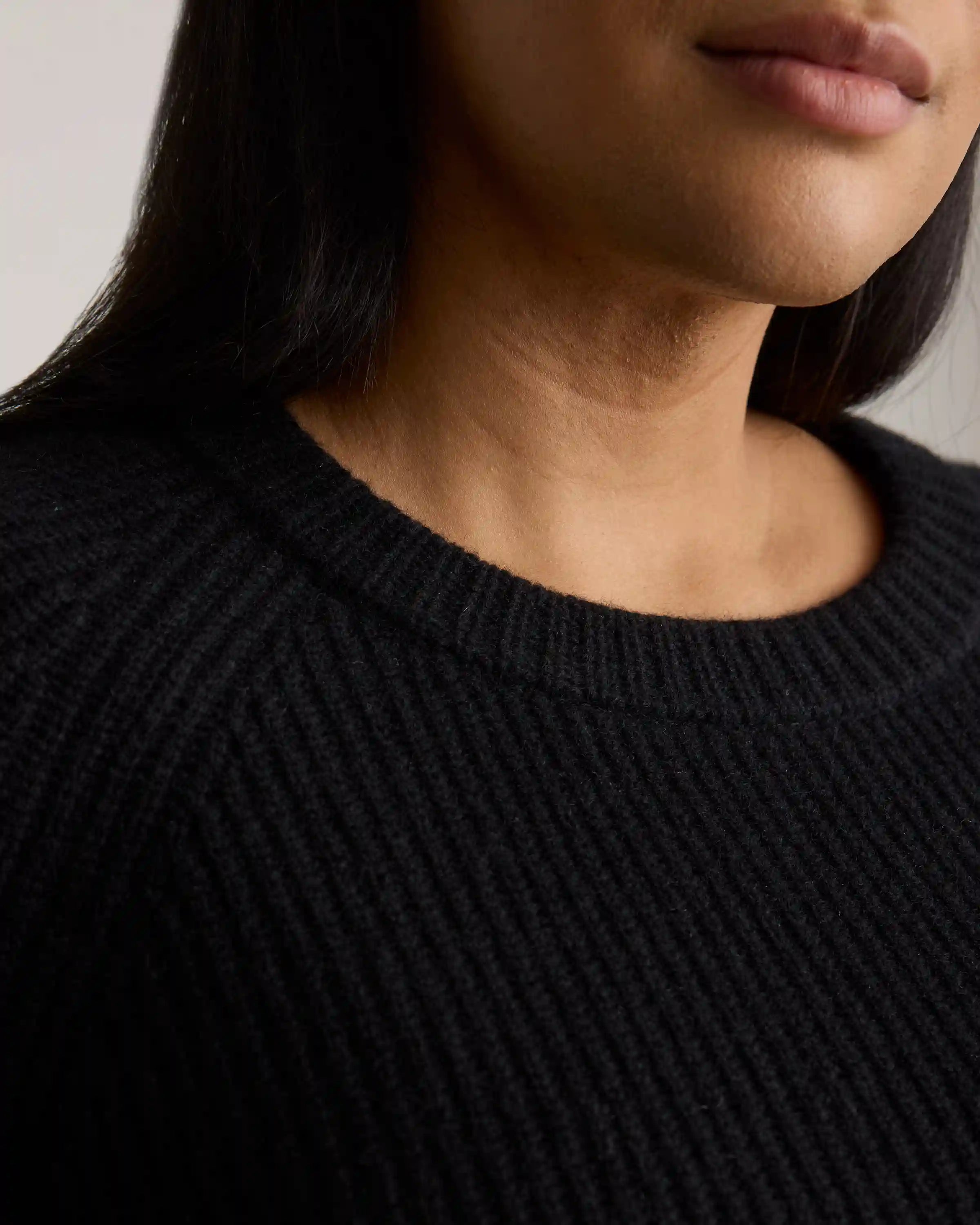 Mongolian Cashmere Fisherman Crewneck Sweater