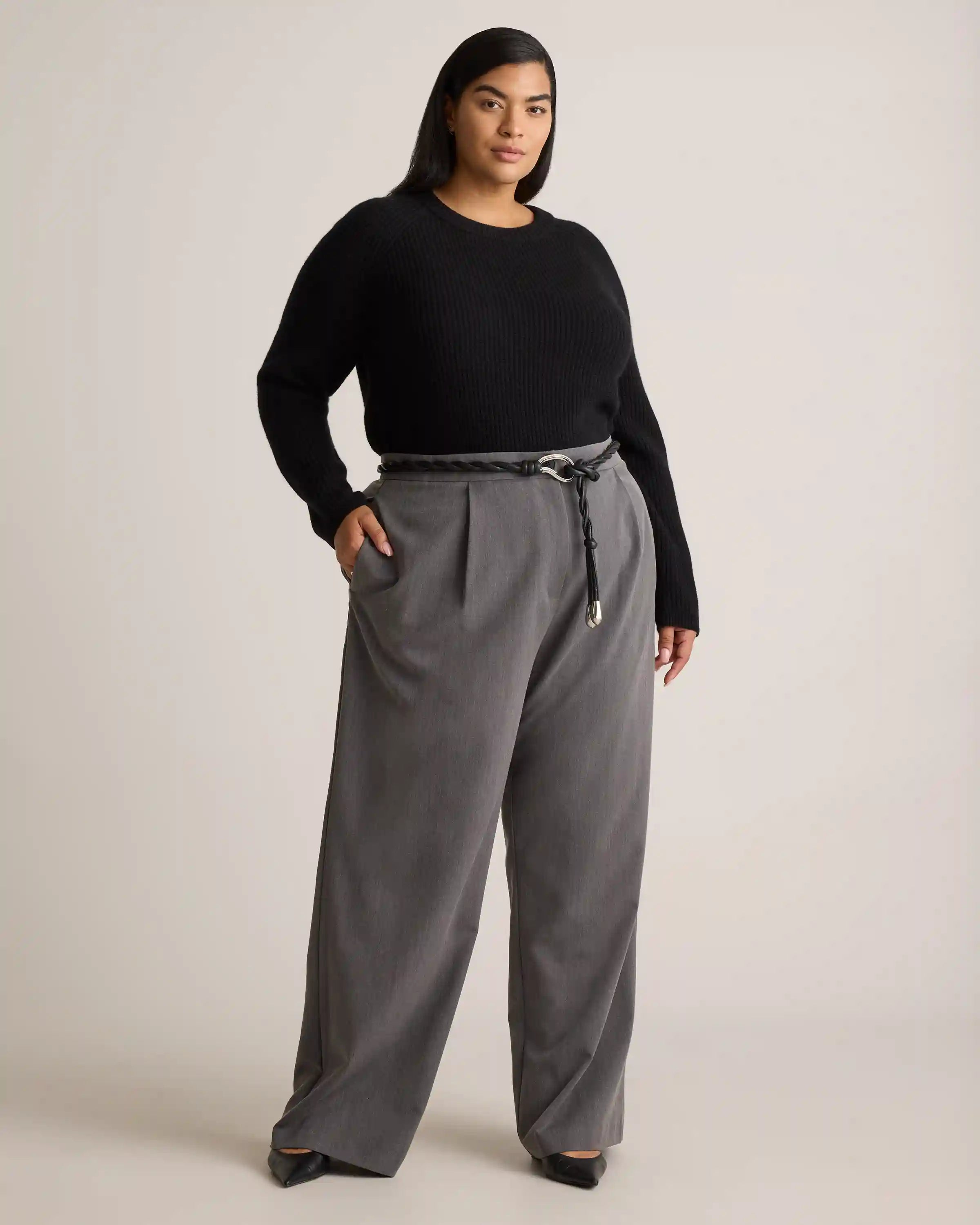 Mongolian Cashmere Fisherman Crewneck Sweater