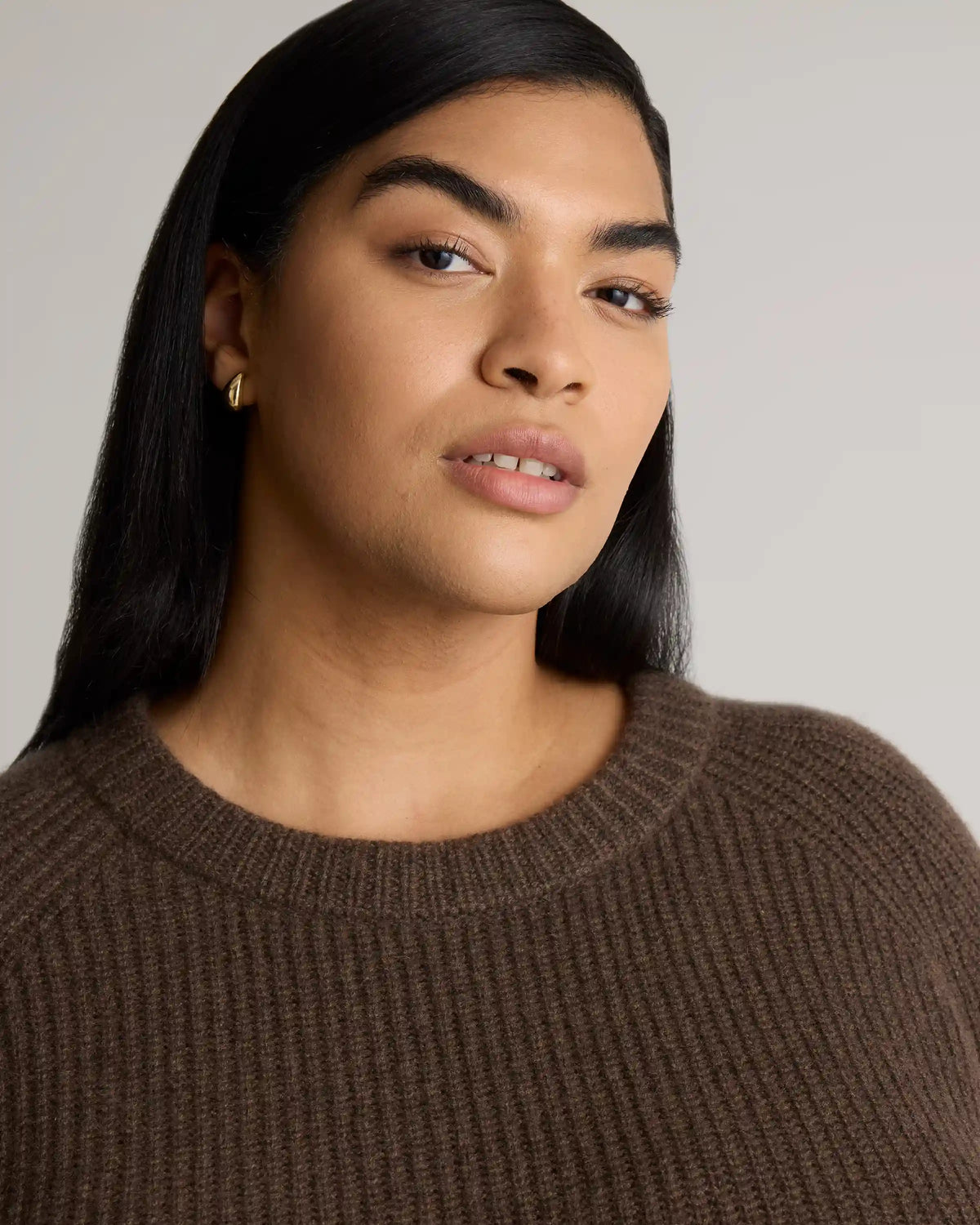 Mongolian Cashmere Fisherman Crewneck Sweater