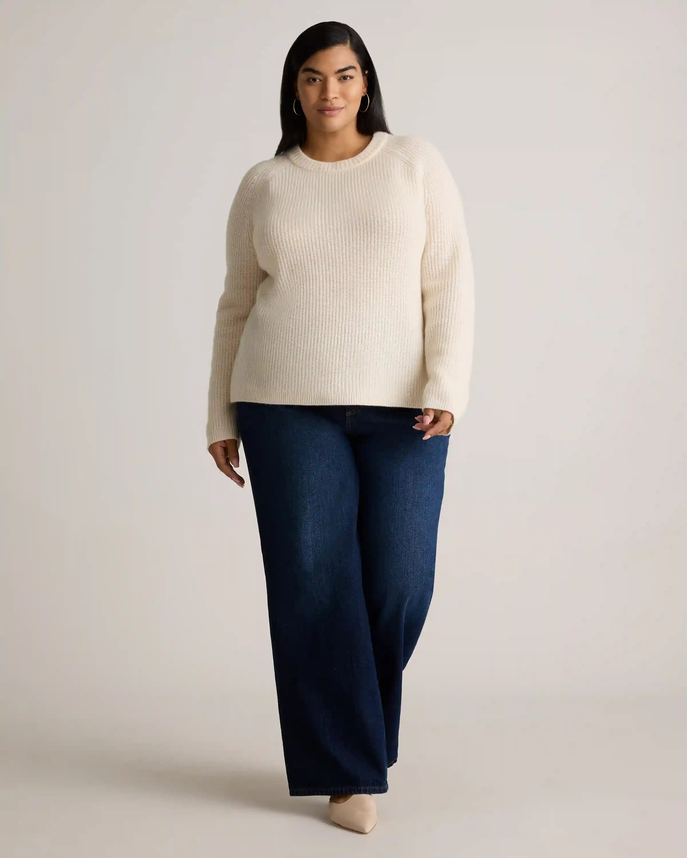 Mongolian Cashmere Fisherman Crewneck Sweater