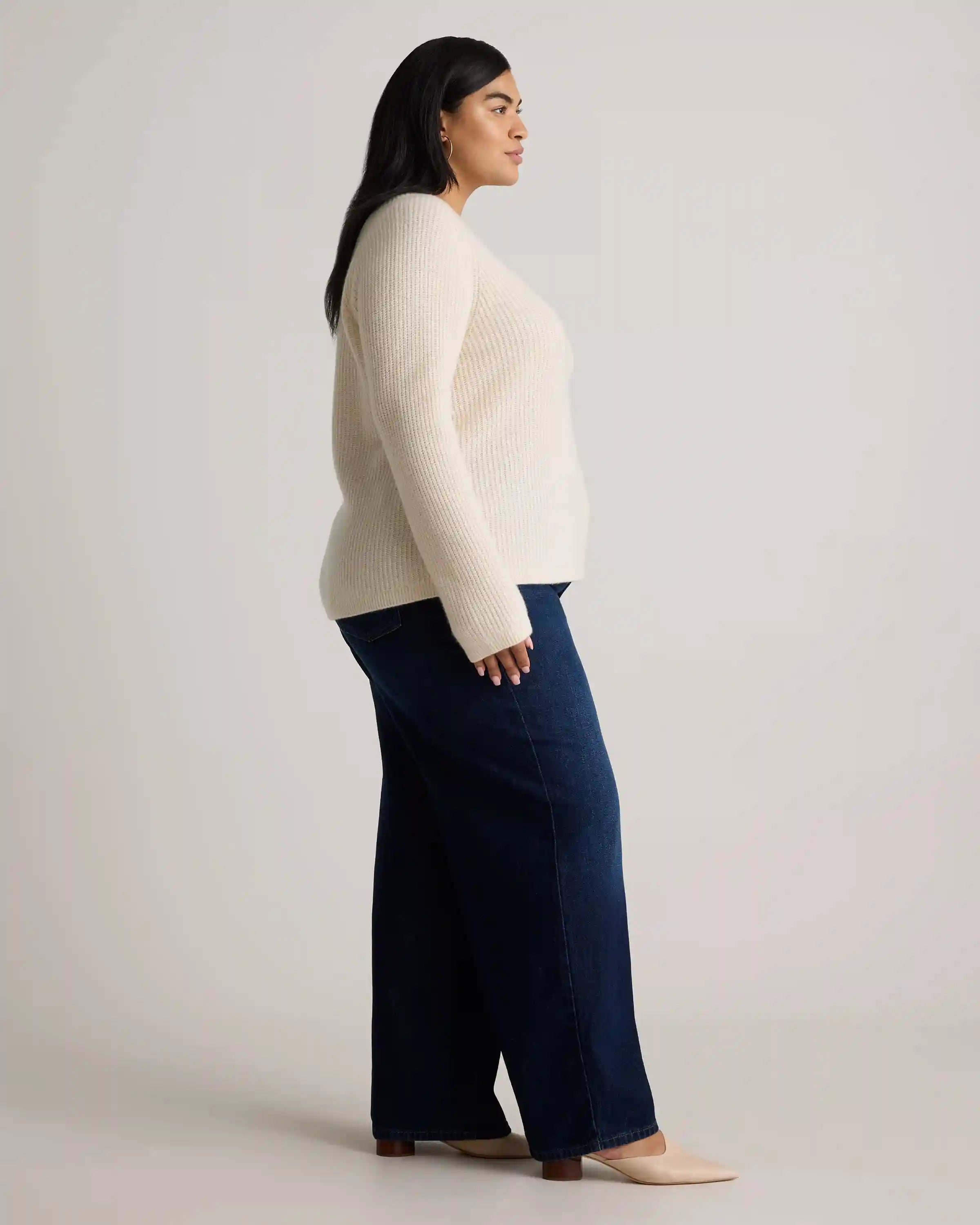 Mongolian Cashmere Fisherman Crewneck Sweater