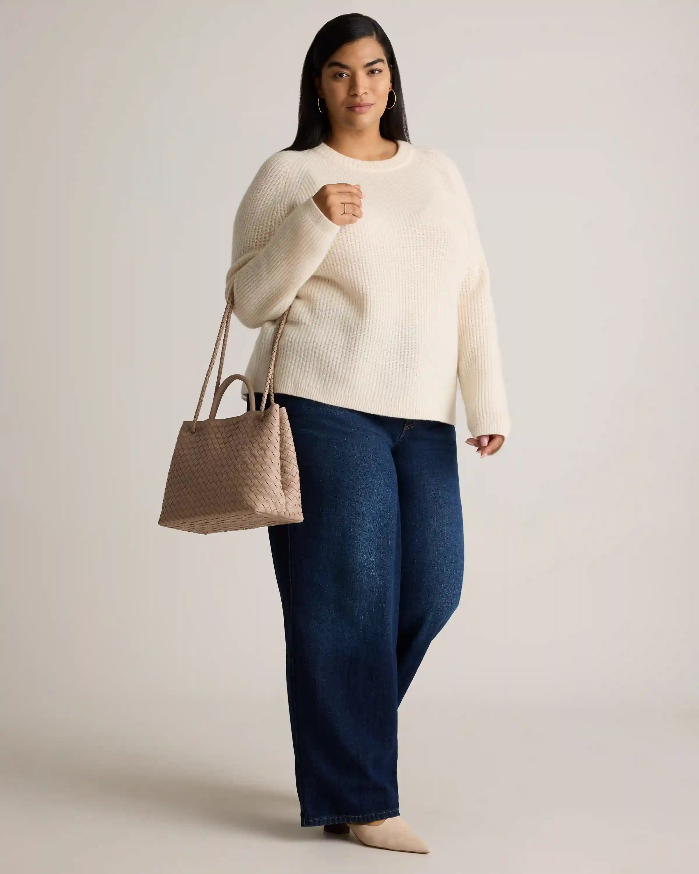 Mongolian Cashmere Fisherman Crewneck Sweater