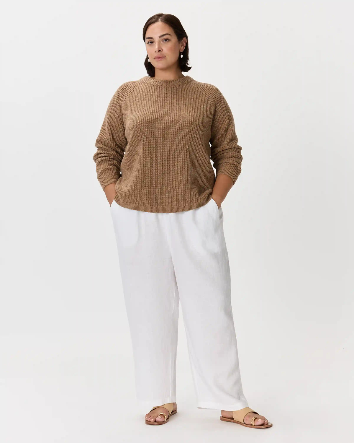Mongolian Cashmere Fisherman Crewneck Sweater