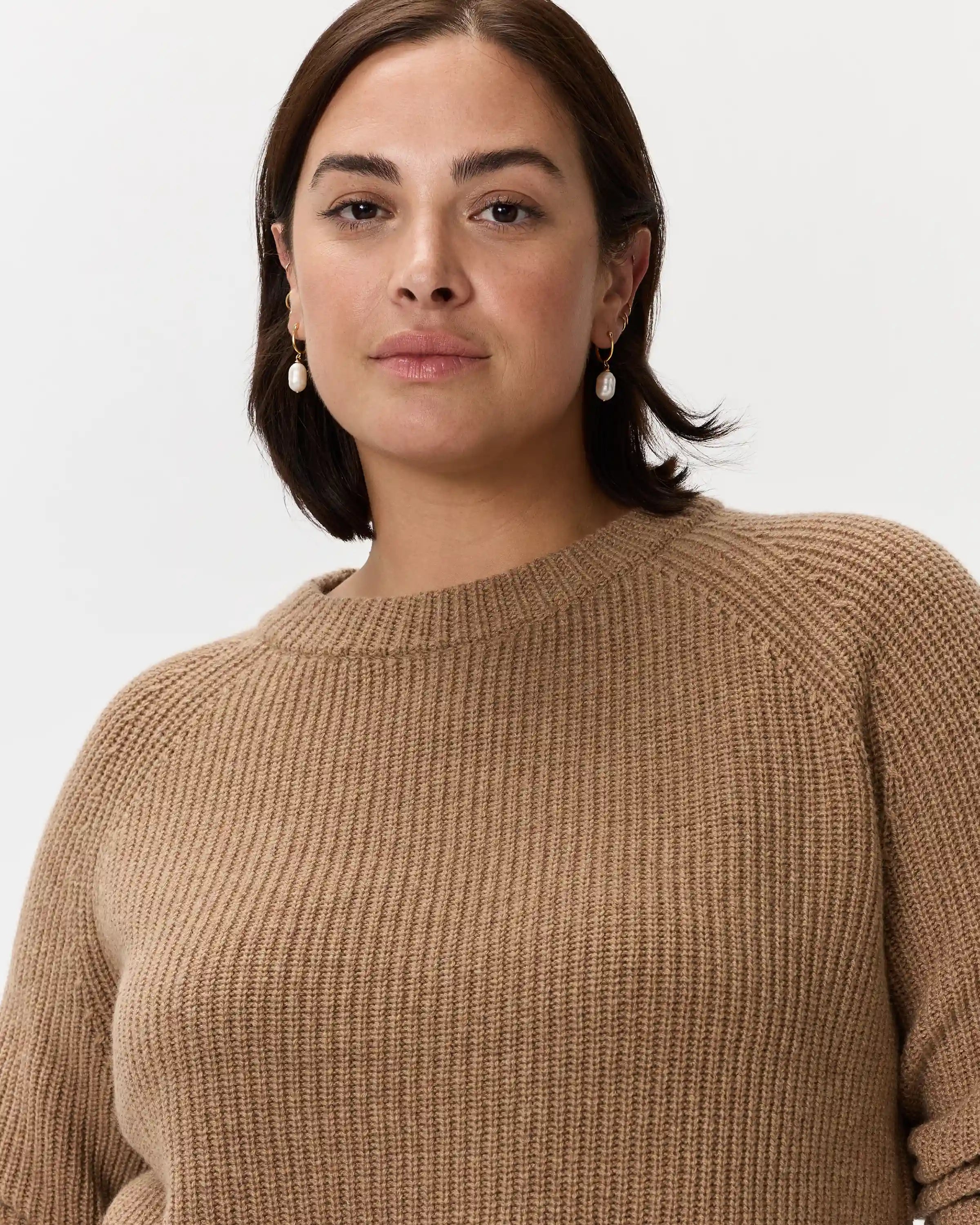 Mongolian Cashmere Fisherman Crewneck Sweater