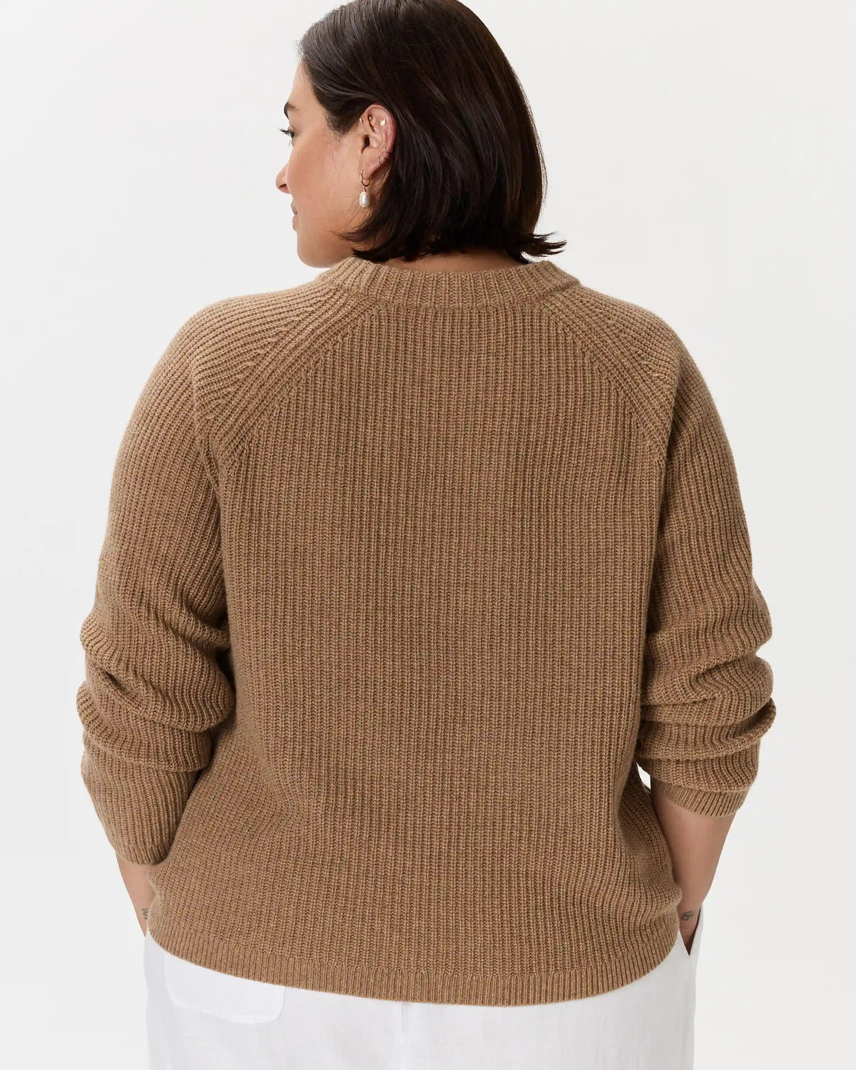 Mongolian Cashmere Fisherman Crewneck Sweater