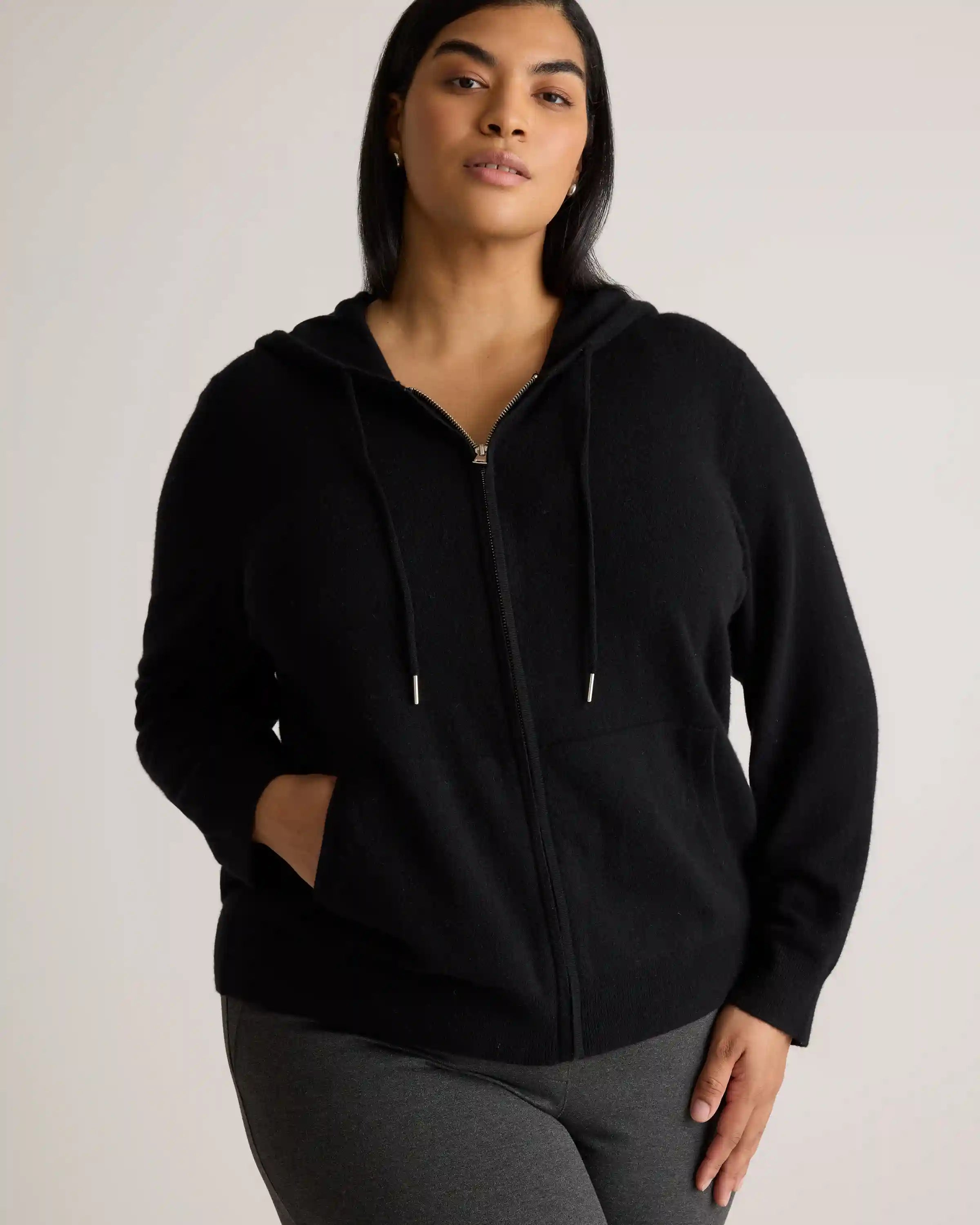 Mongolian Cashmere Full-Zip Hoodie