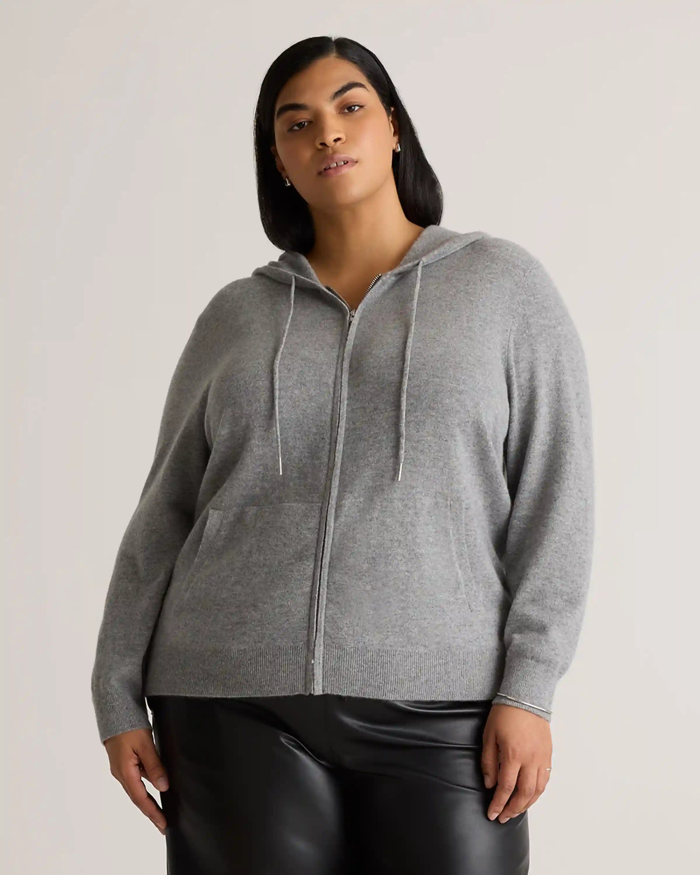 Mongolian Cashmere Full-Zip Hoodie