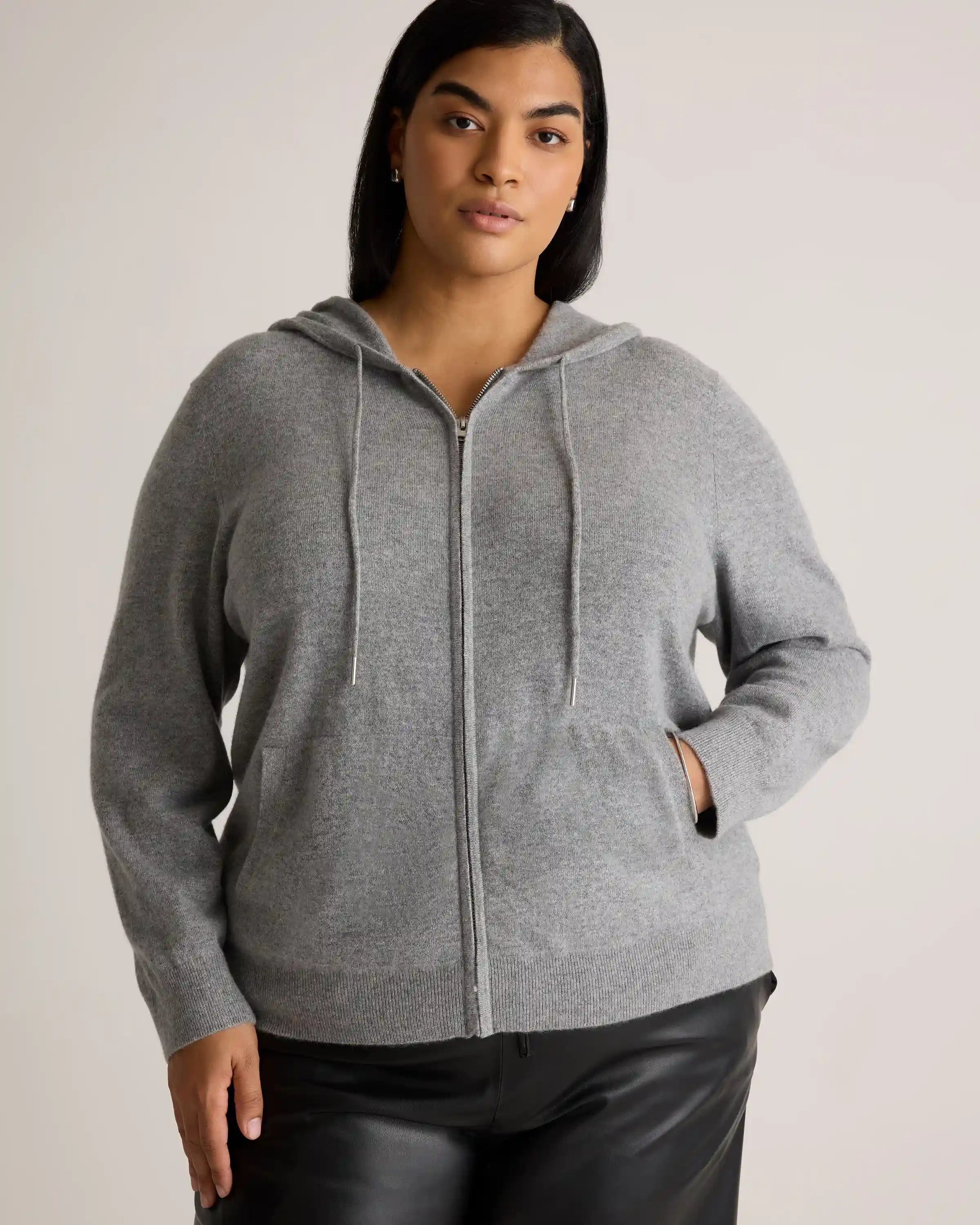 Mongolian Cashmere Full-Zip Hoodie