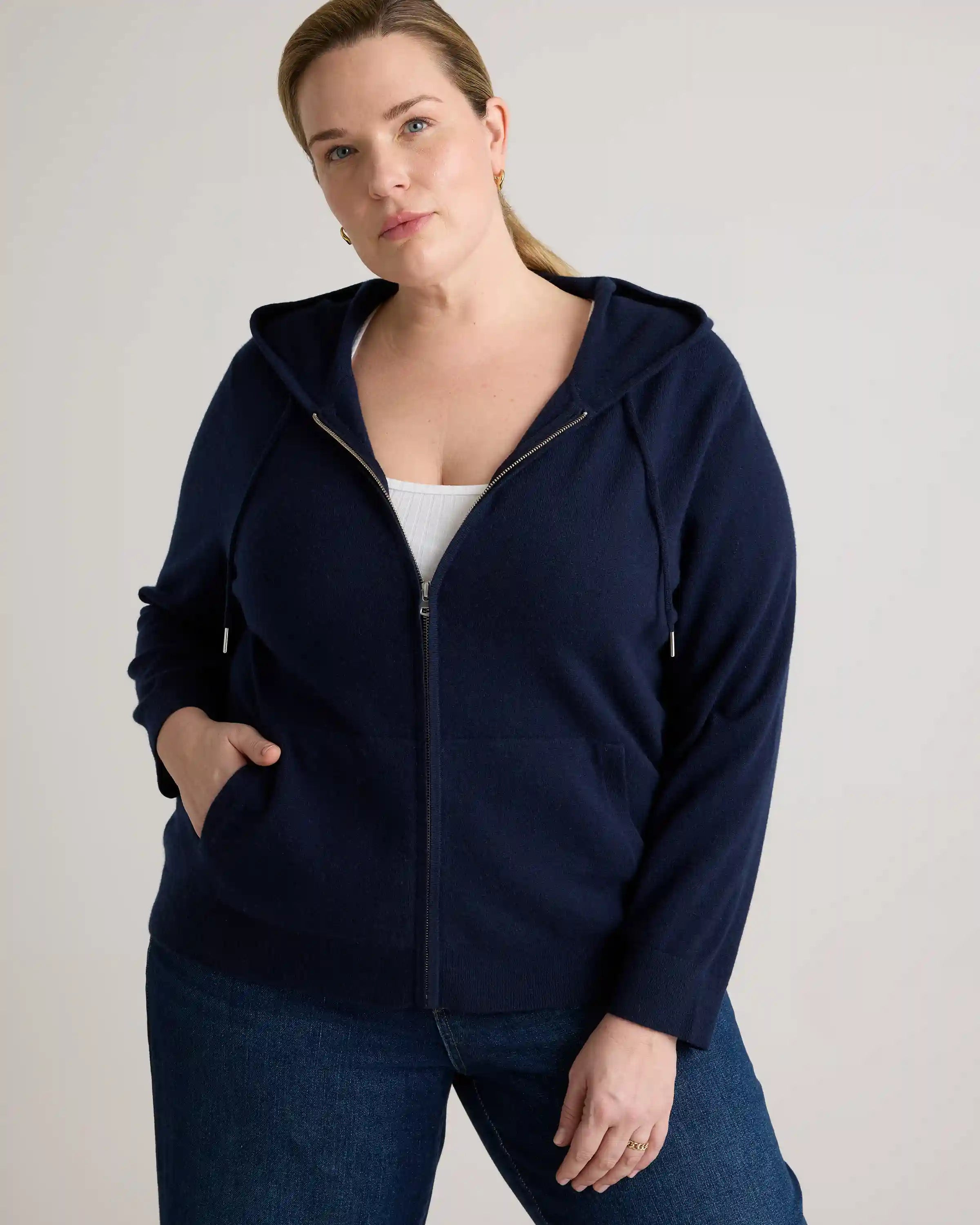 Mongolian Cashmere Full-Zip Hoodie