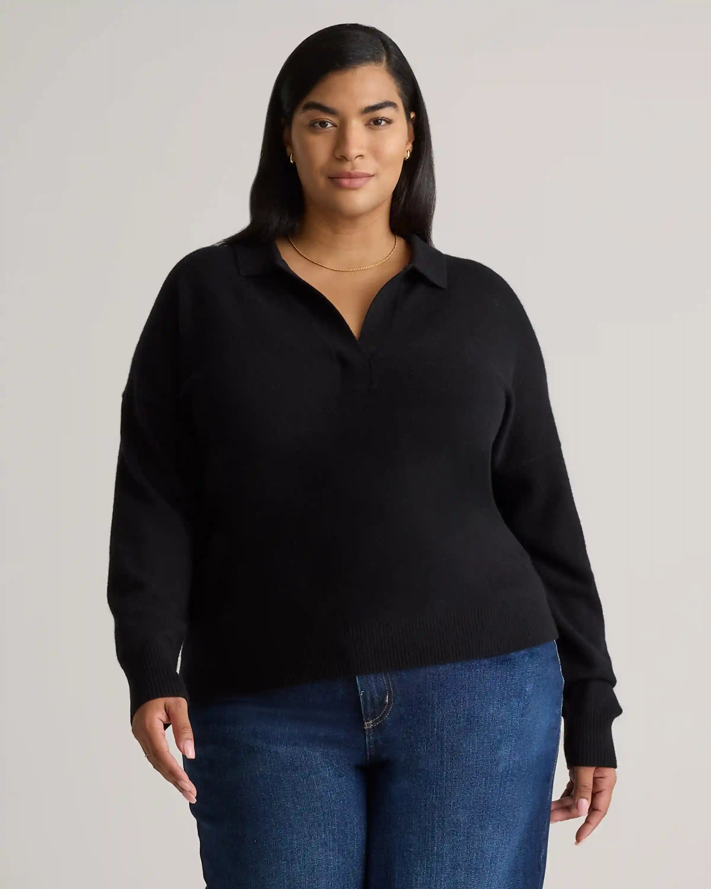 Mongolian Cashmere Polo Sweater
