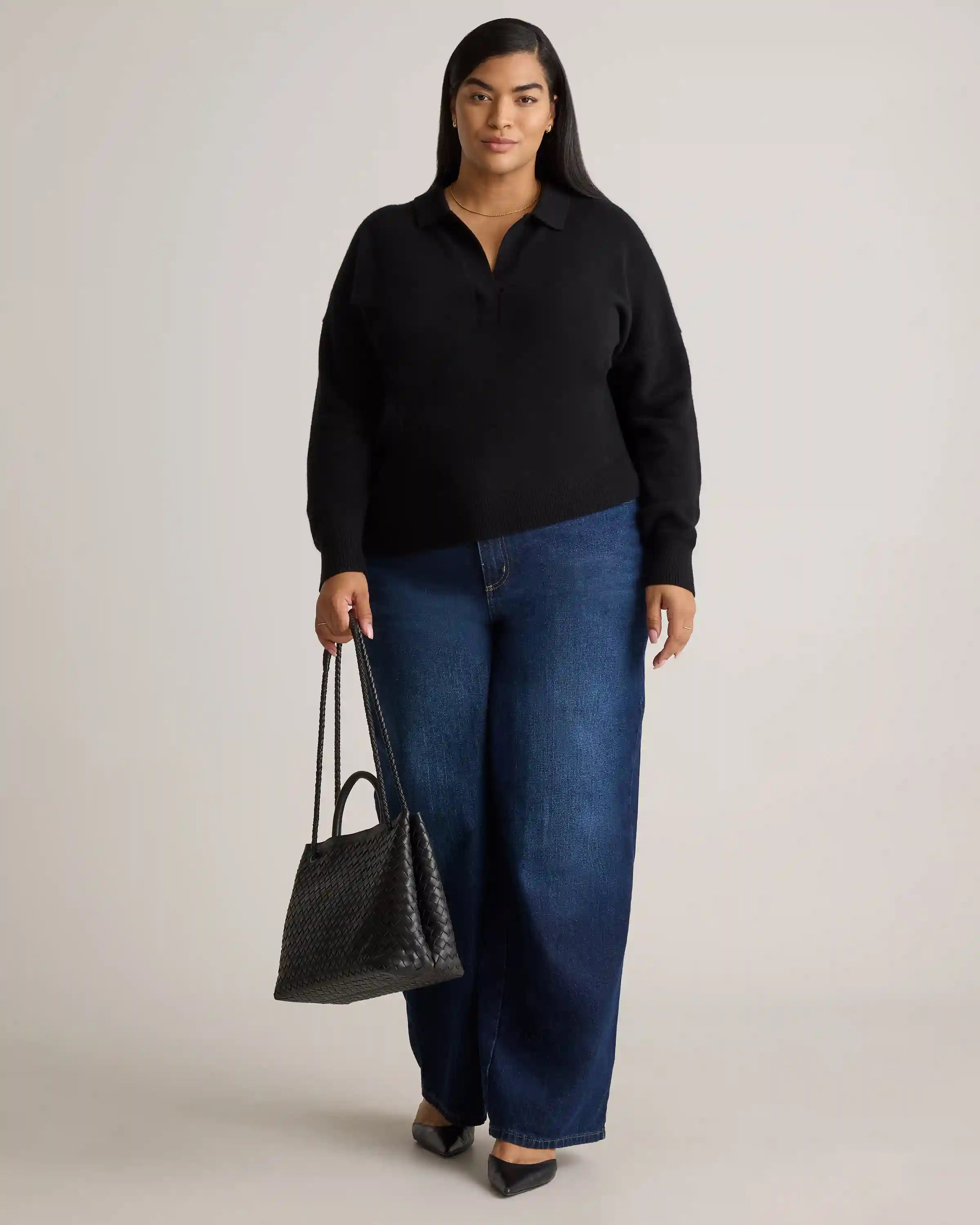 Mongolian Cashmere Polo Sweater