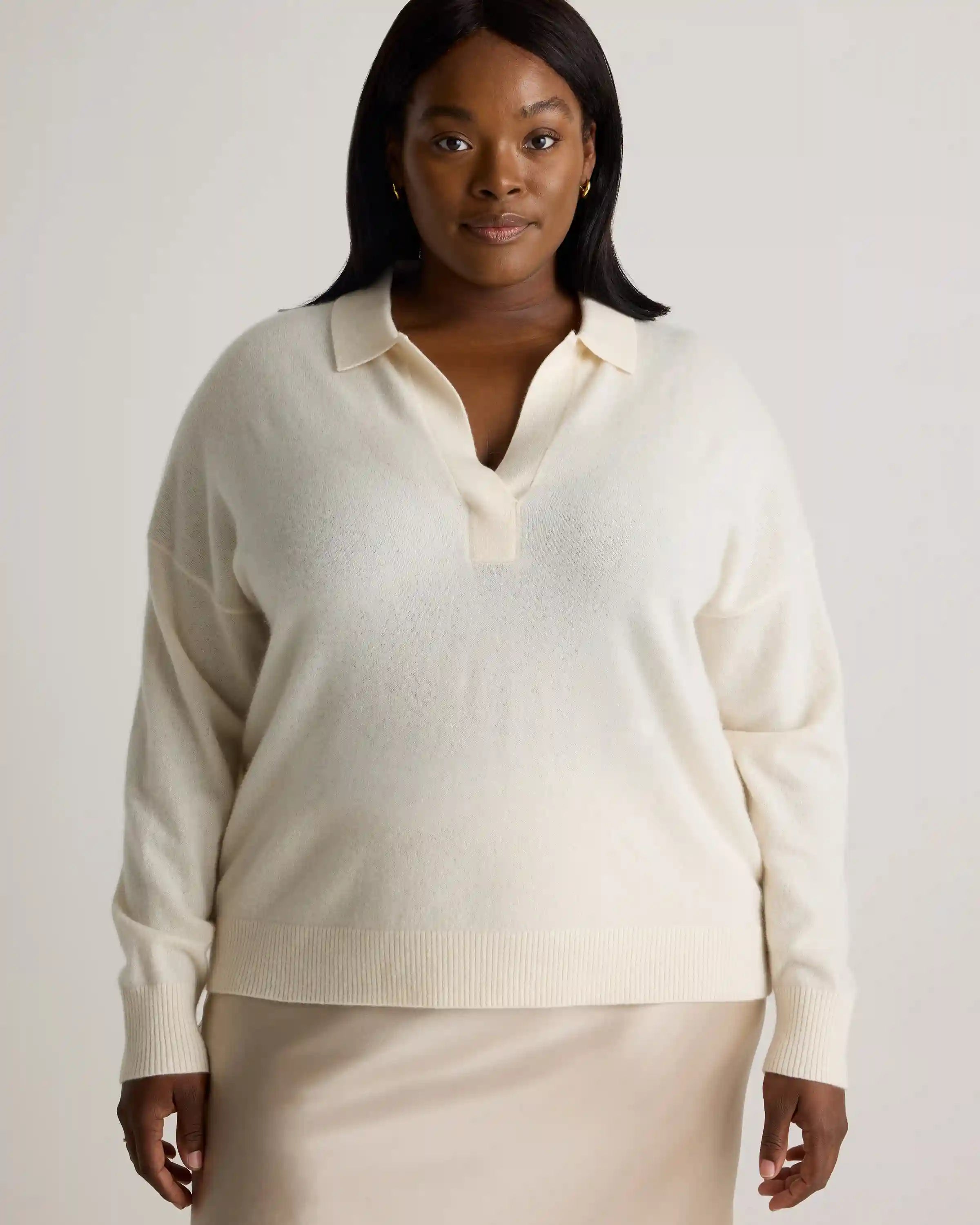 Mongolian Cashmere Polo Sweater