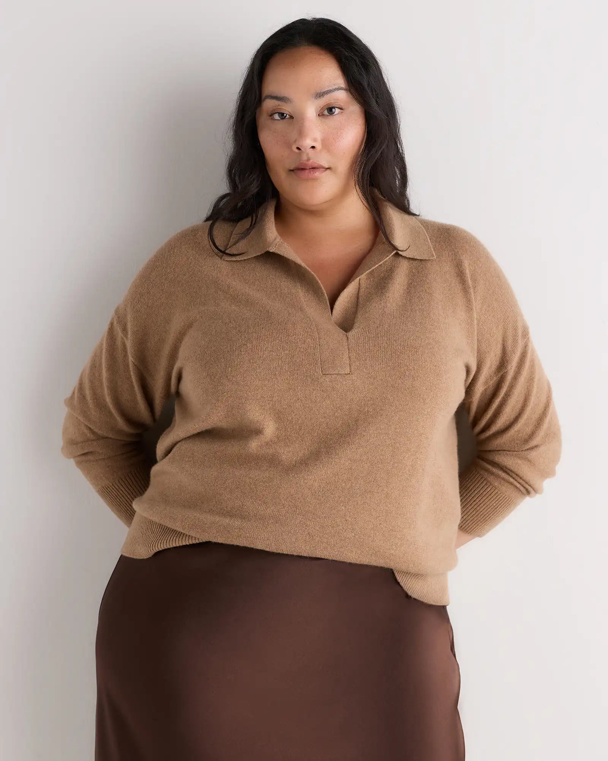 Mongolian Cashmere Polo Sweater