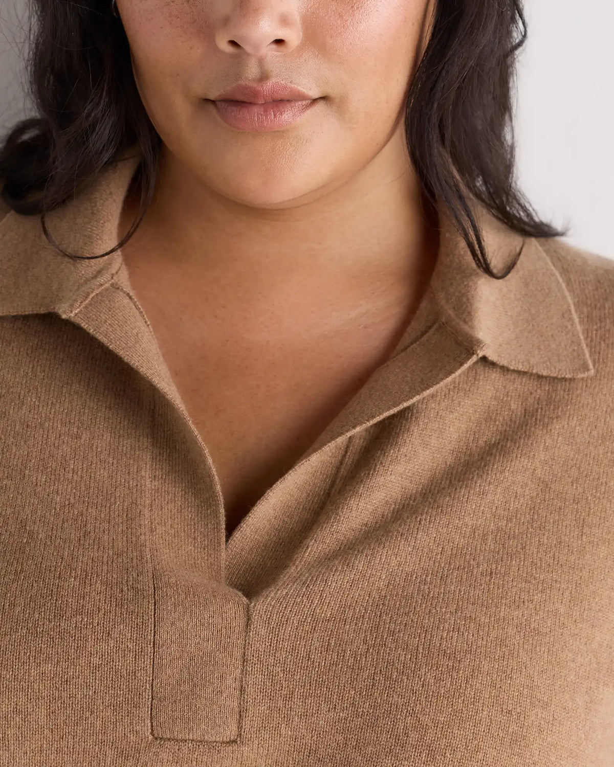 Mongolian Cashmere Polo Sweater
