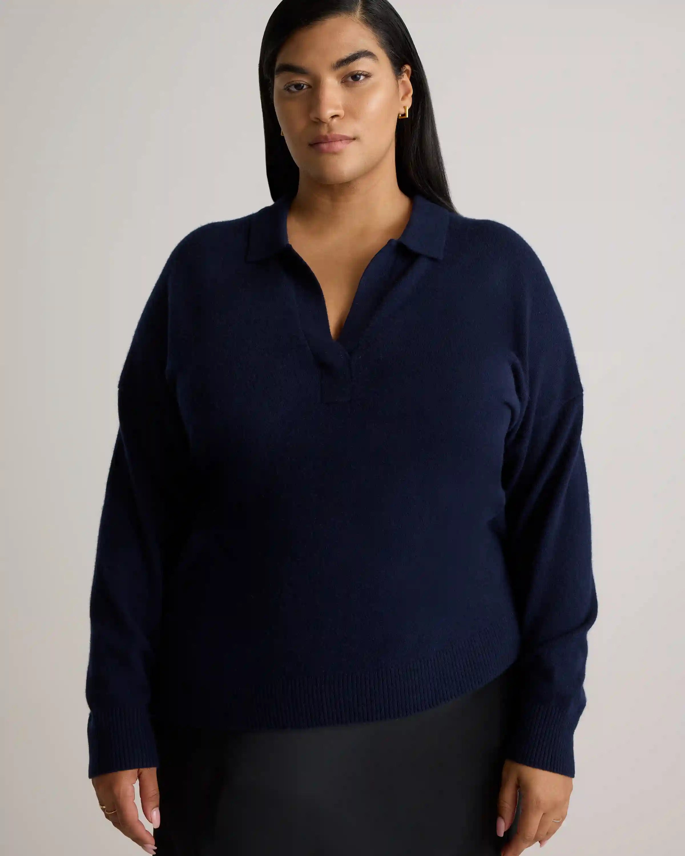 Mongolian Cashmere Polo Sweater