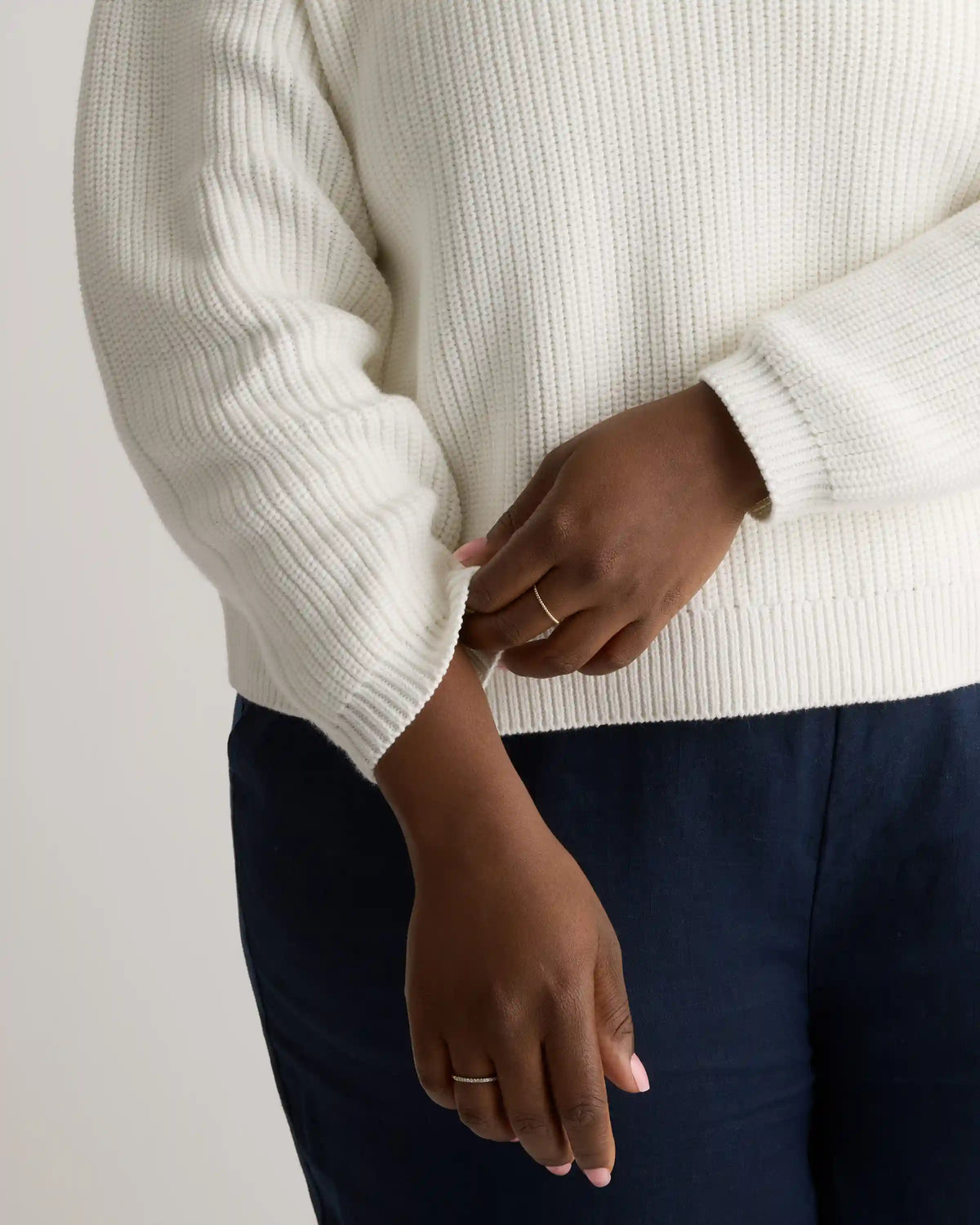 100% Organic Cotton Fisherman V-Neck Sweater