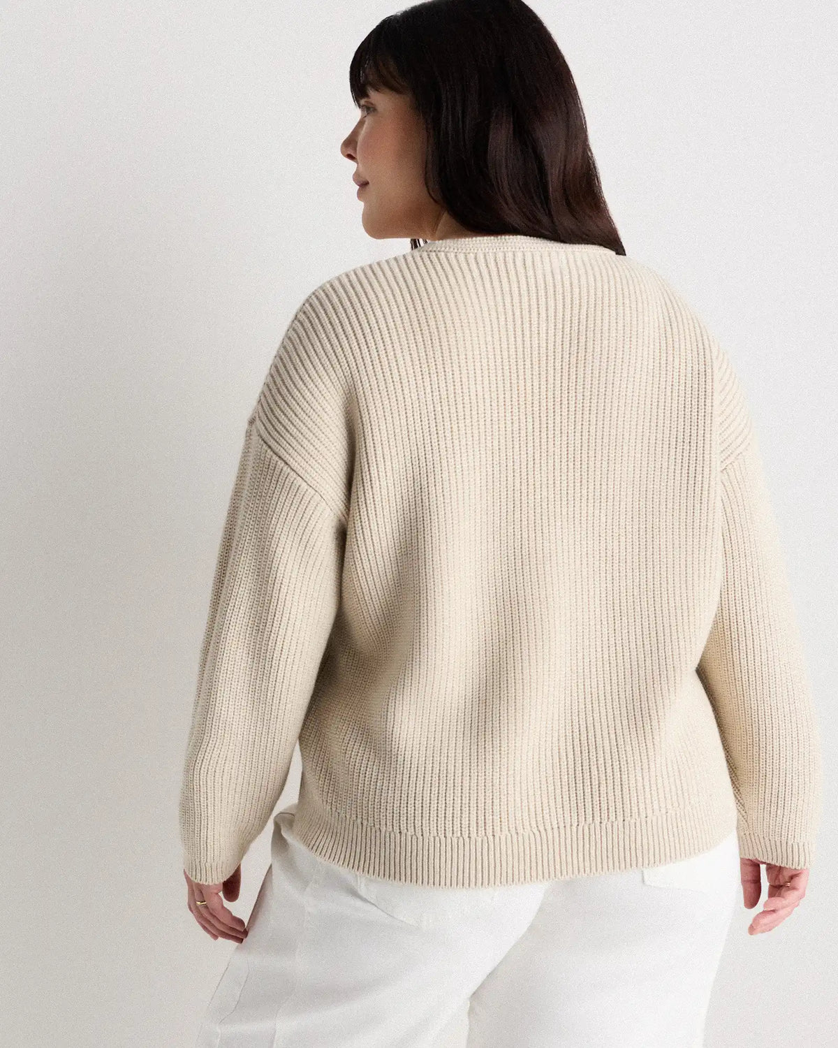100% Organic Cotton Fisherman V-Neck Sweater