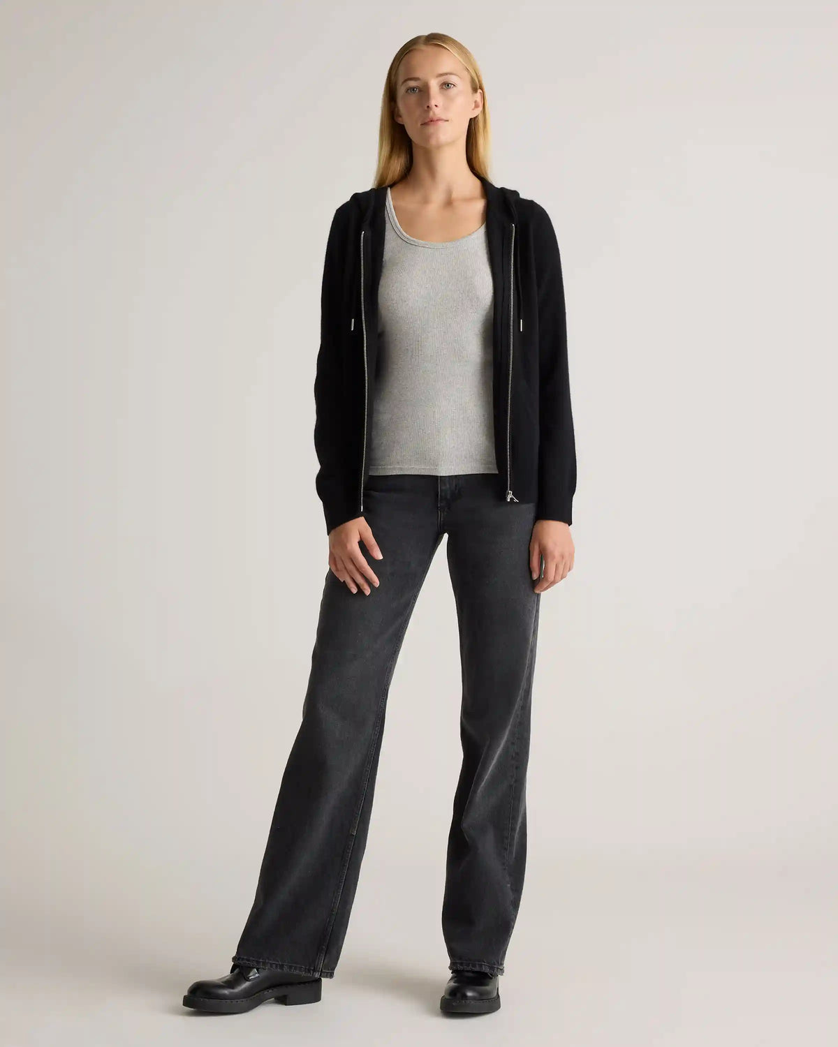 Mongolian Cashmere Full-Zip Hoodie