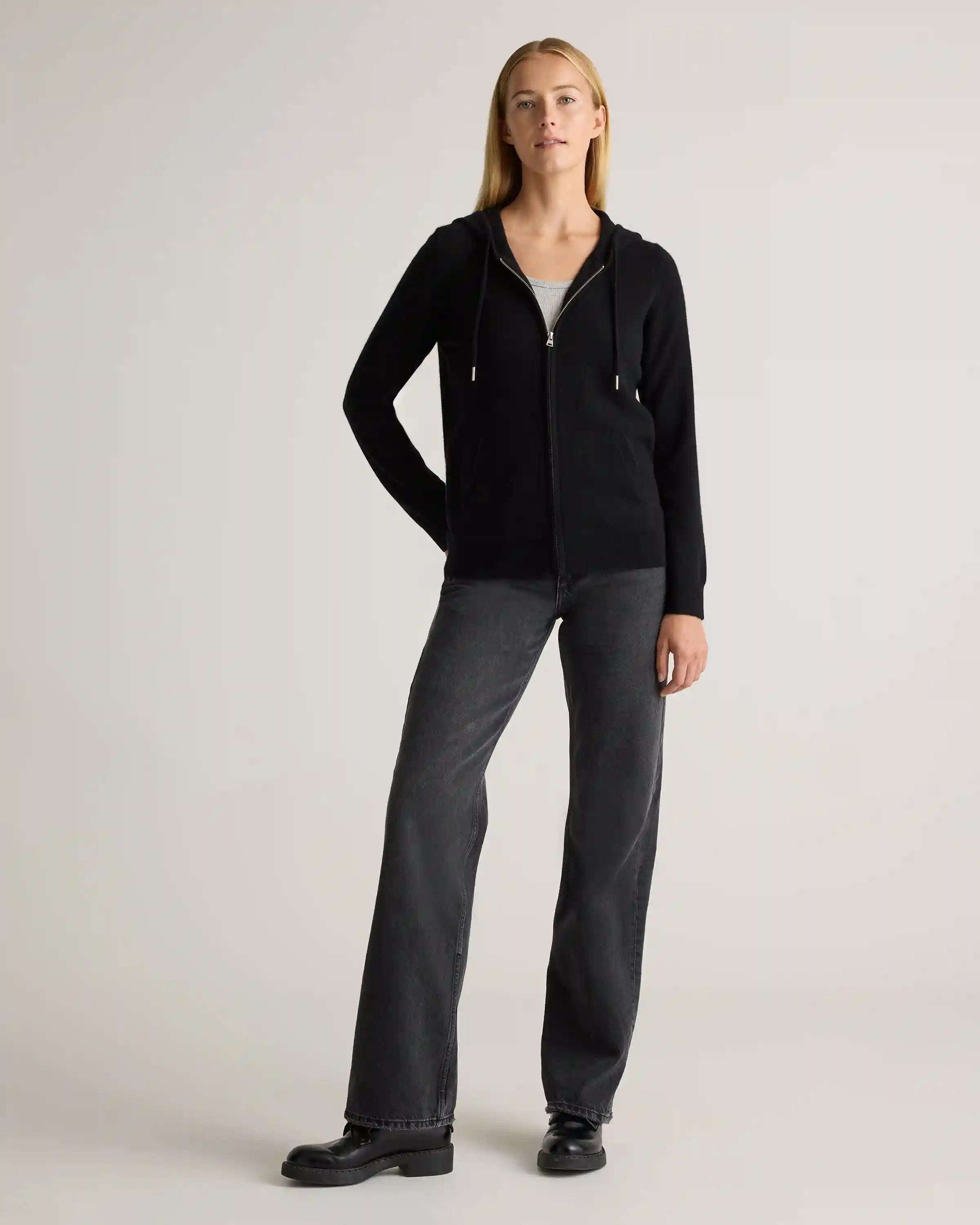 Mongolian Cashmere Full-Zip Hoodie