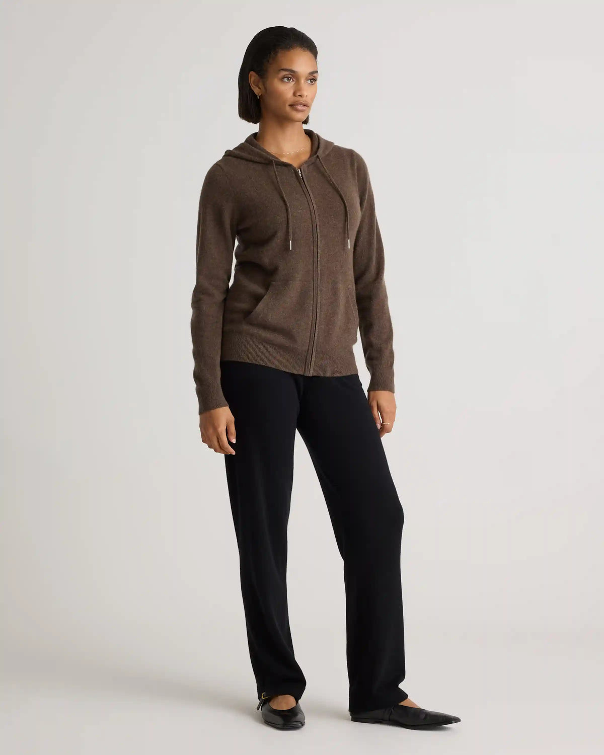 Mongolian Cashmere Full-Zip Hoodie