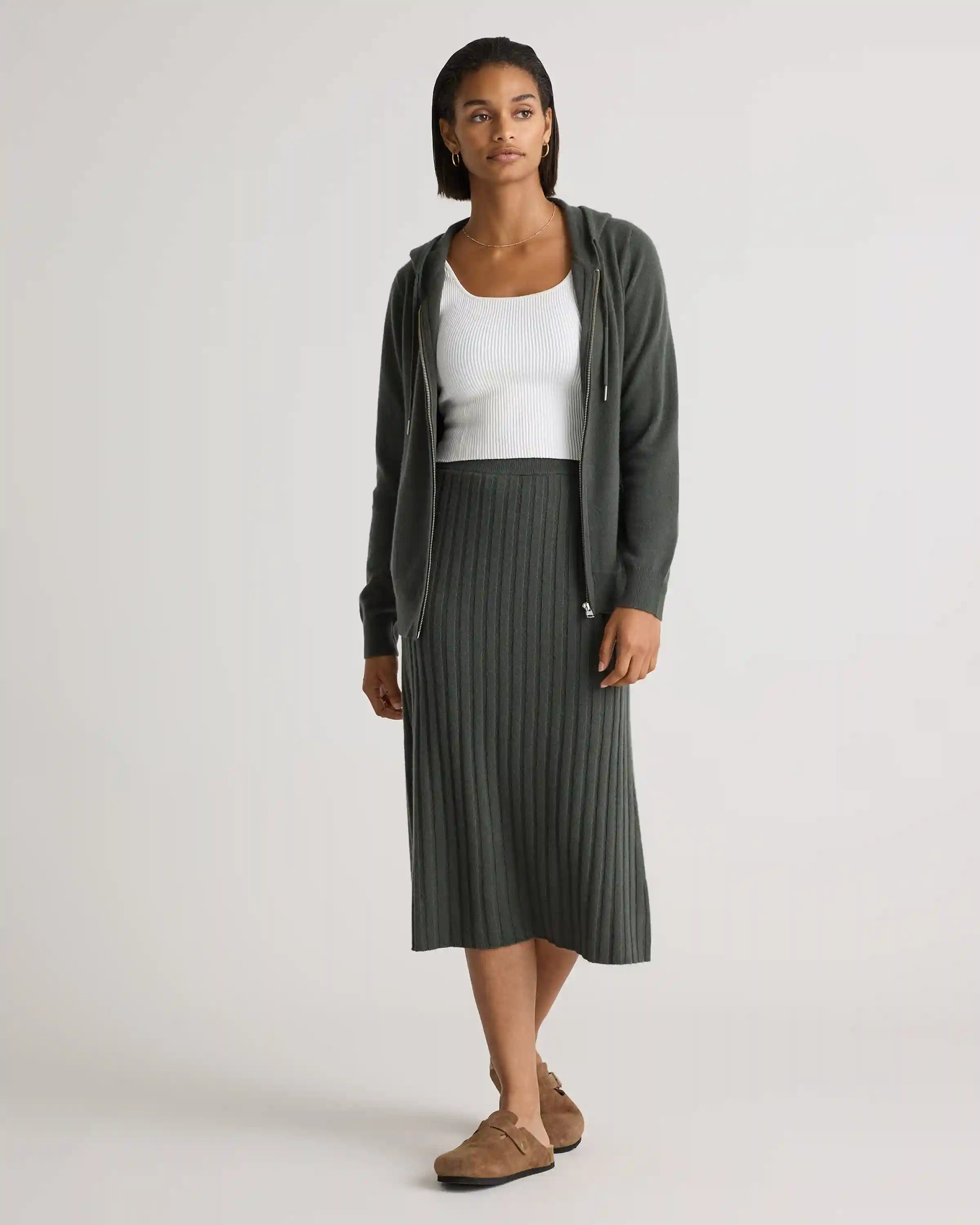 Mongolian Cashmere Full-Zip Hoodie