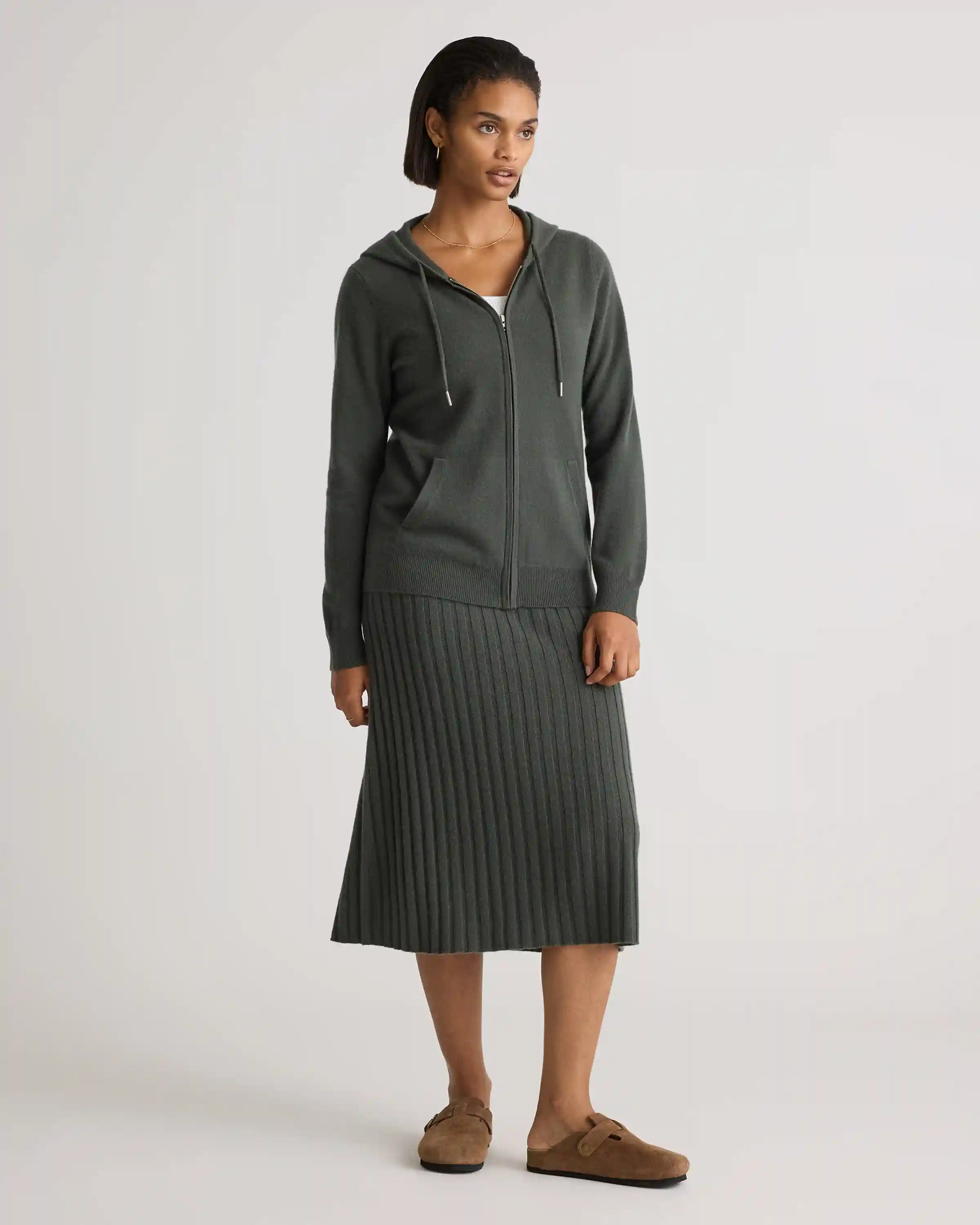 Mongolian Cashmere Full-Zip Hoodie