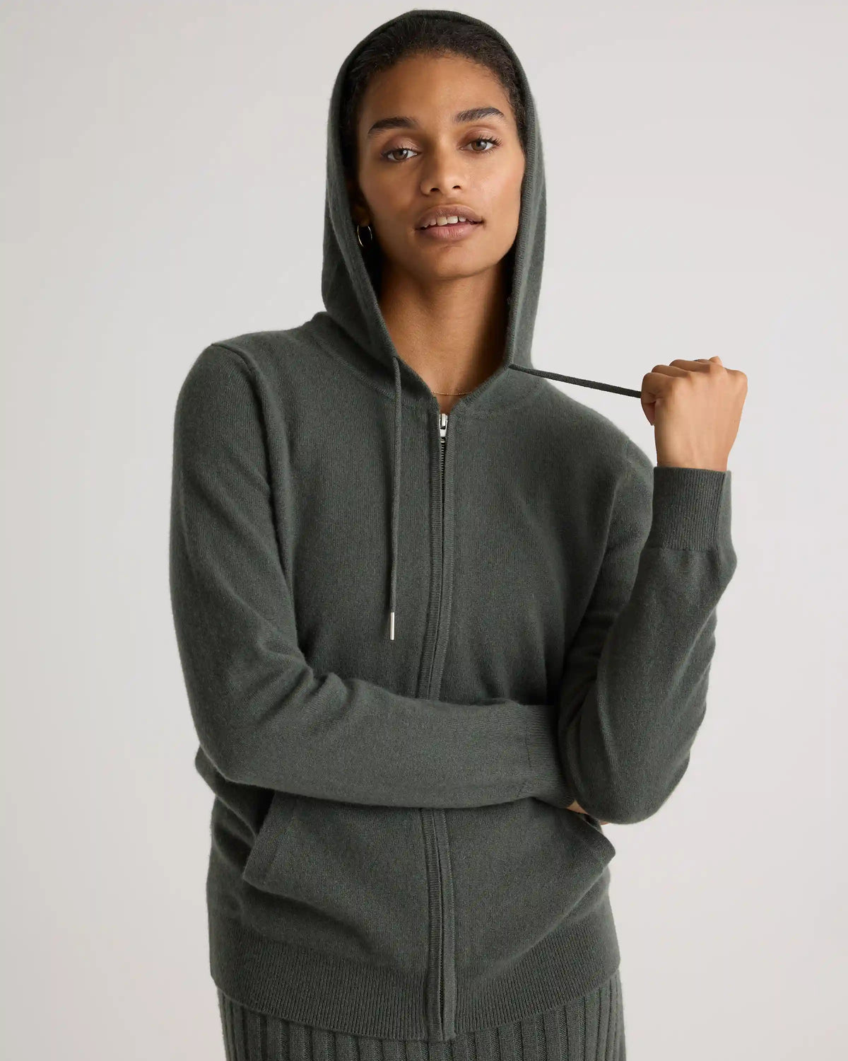 Mongolian Cashmere Full-Zip Hoodie