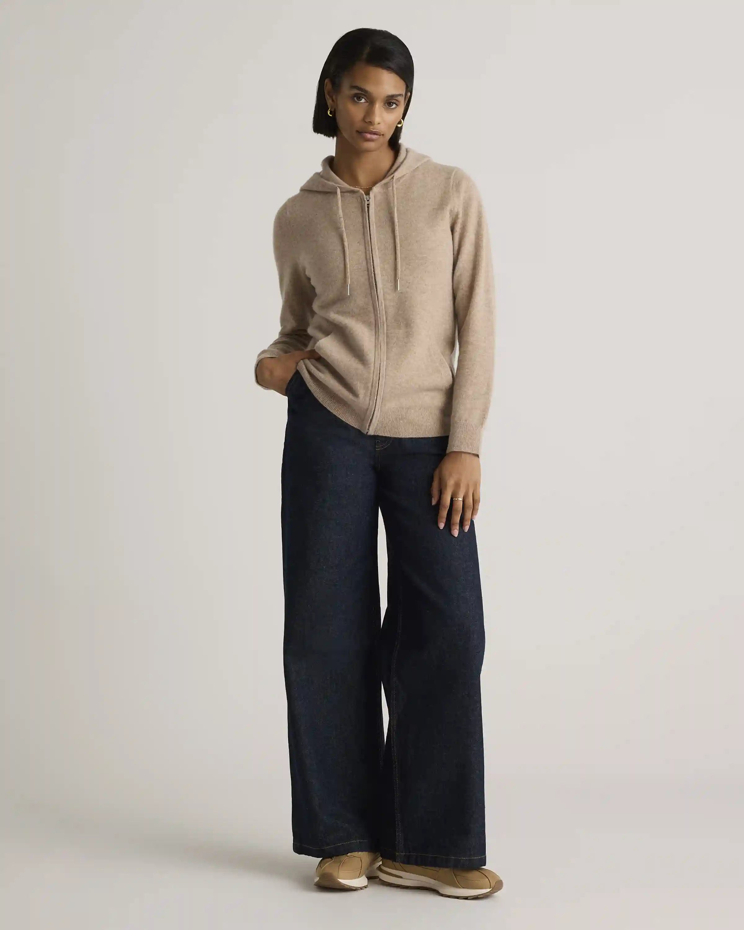 Mongolian Cashmere Full-Zip Hoodie