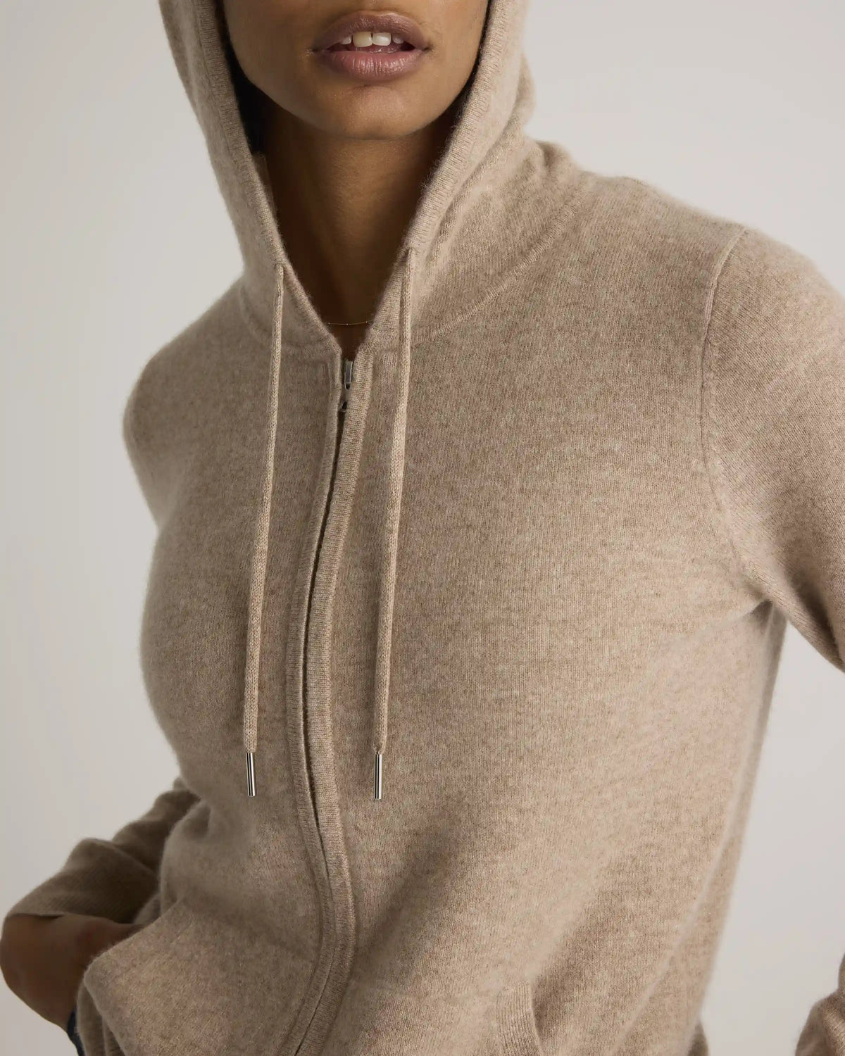 Mongolian Cashmere Full-Zip Hoodie