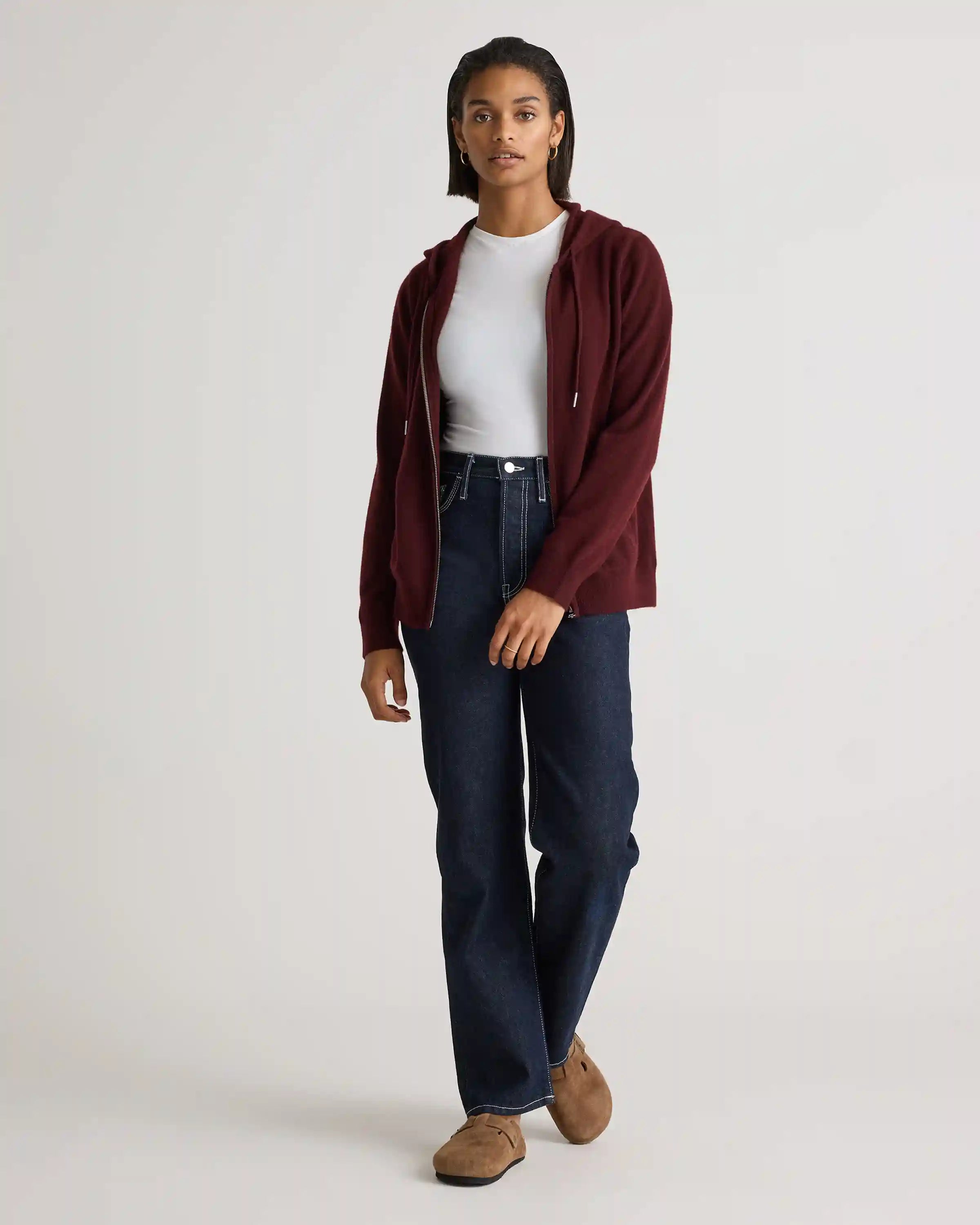 Mongolian Cashmere Full-Zip Hoodie