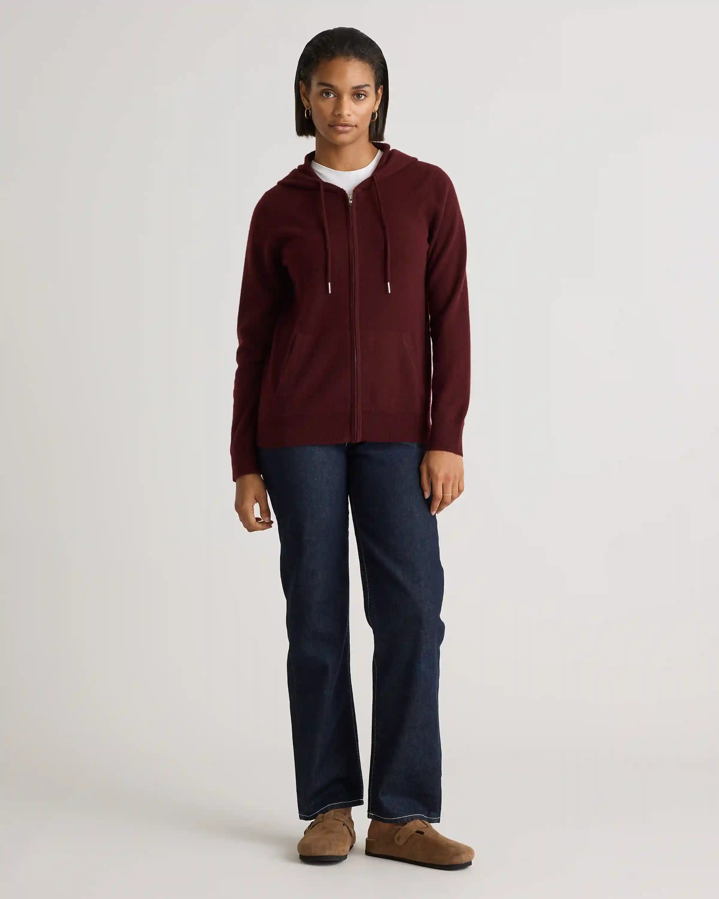 Mongolian Cashmere Full-Zip Hoodie
