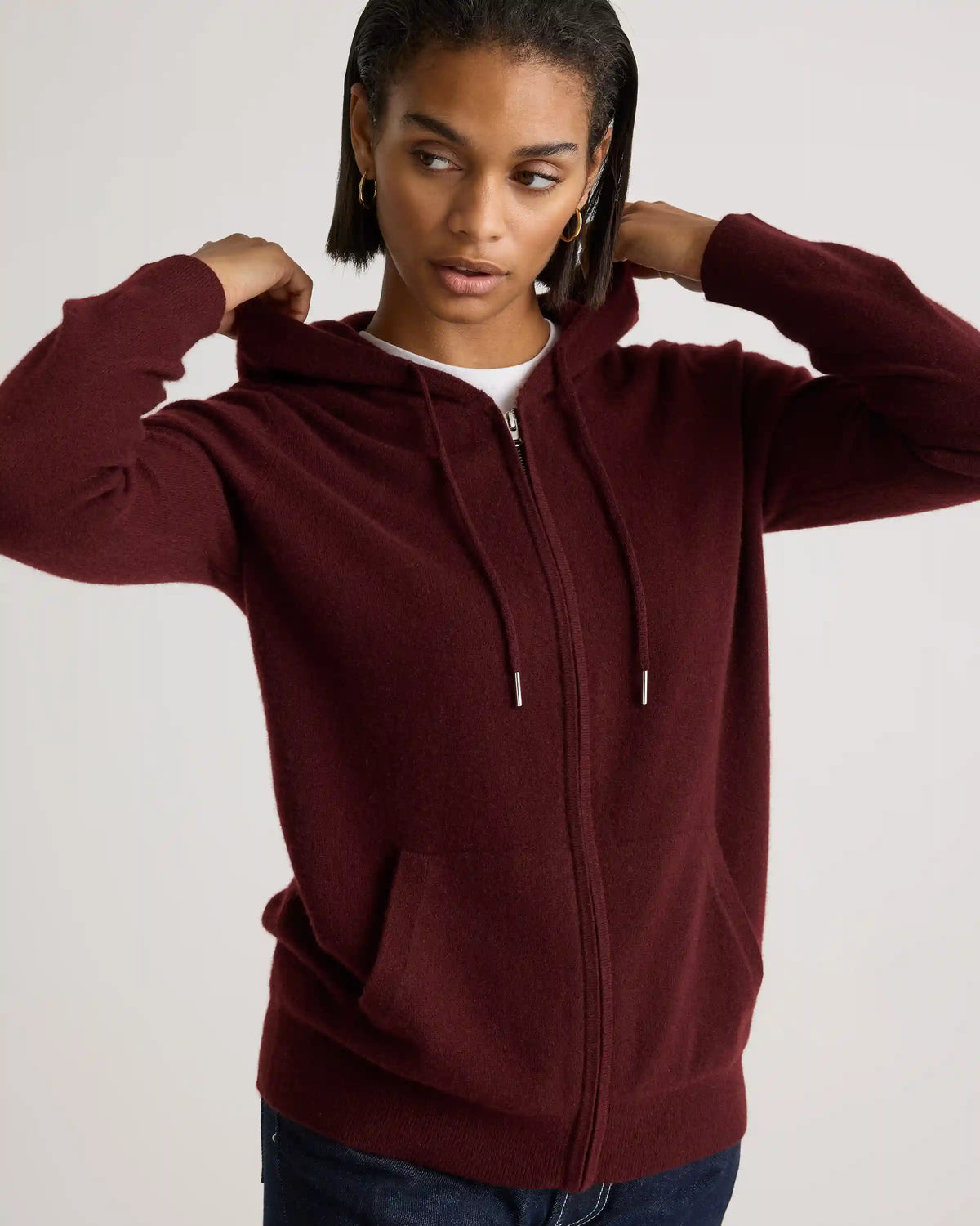 Mongolian Cashmere Full-Zip Hoodie