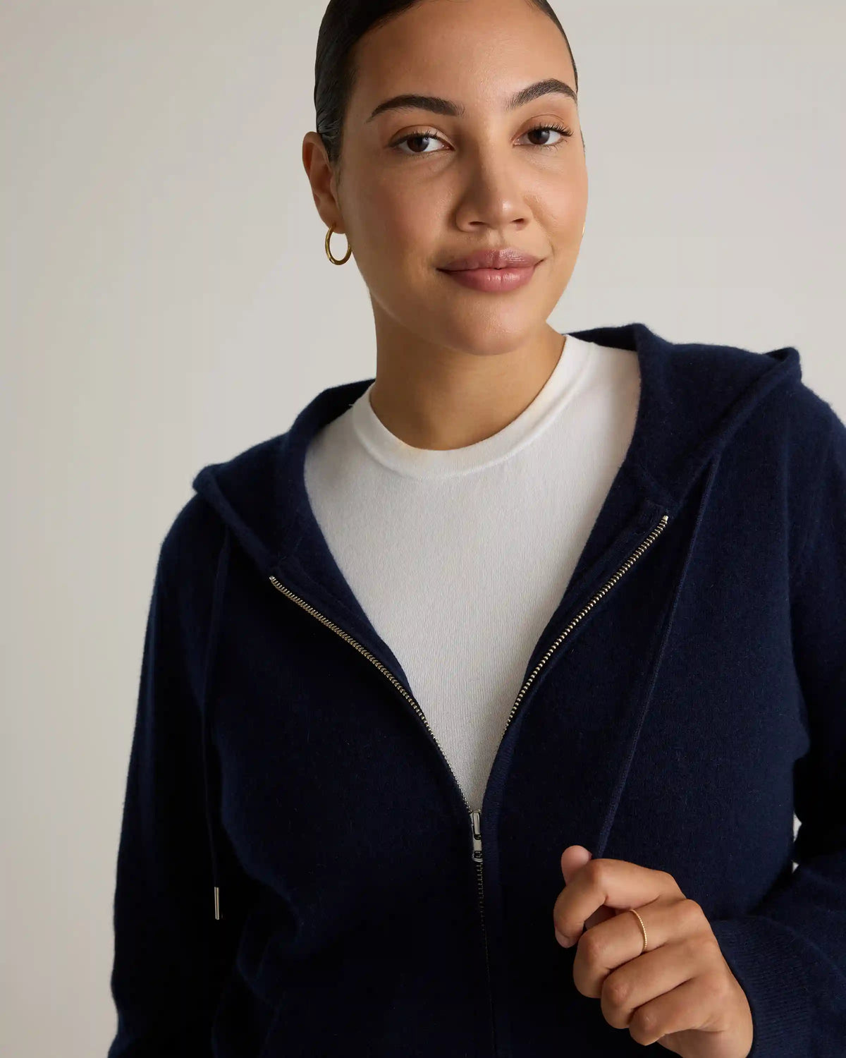 Mongolian Cashmere Full-Zip Hoodie