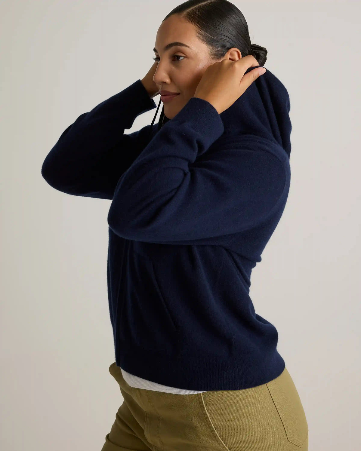 Mongolian Cashmere Full-Zip Hoodie