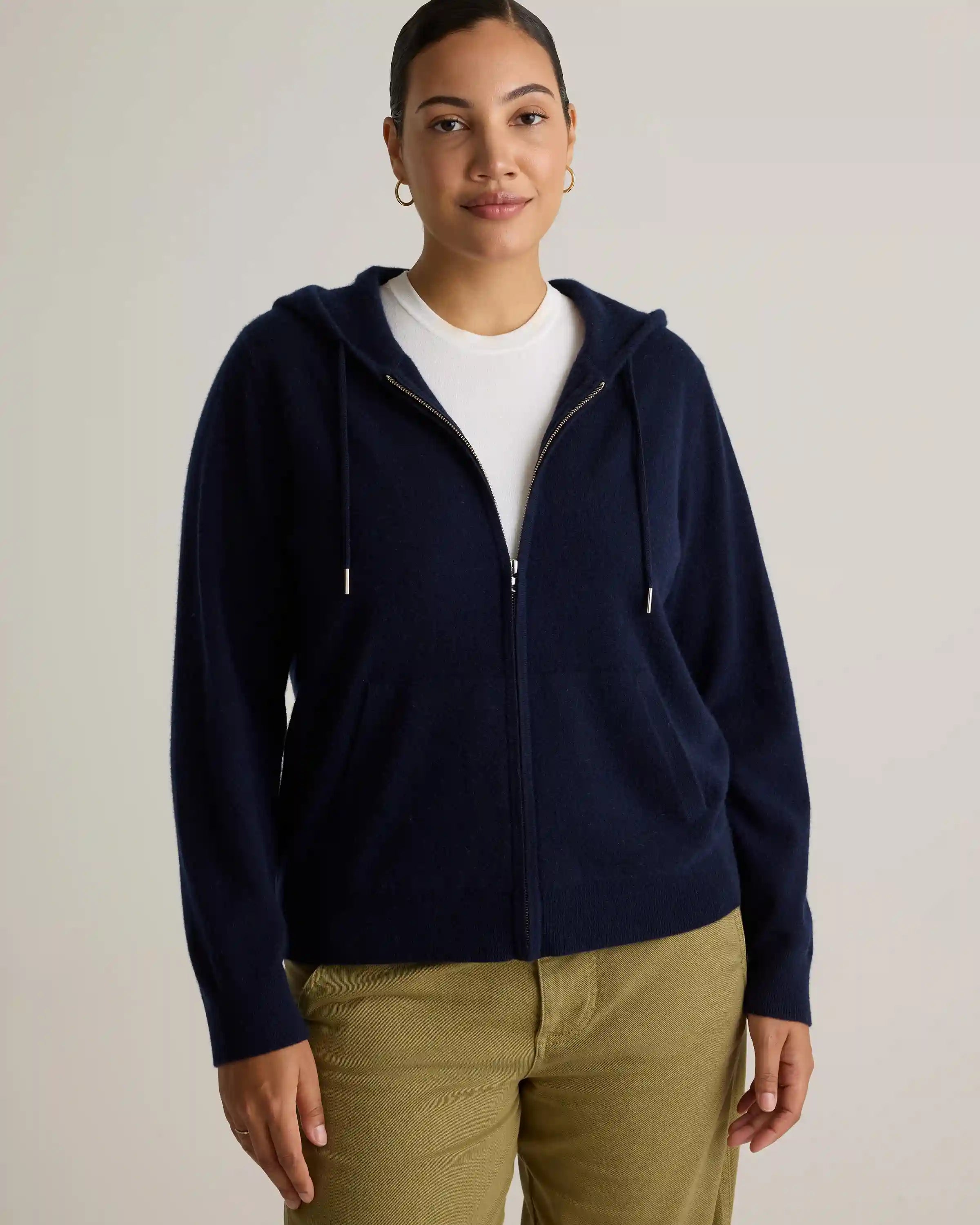 Mongolian Cashmere Full-Zip Hoodie