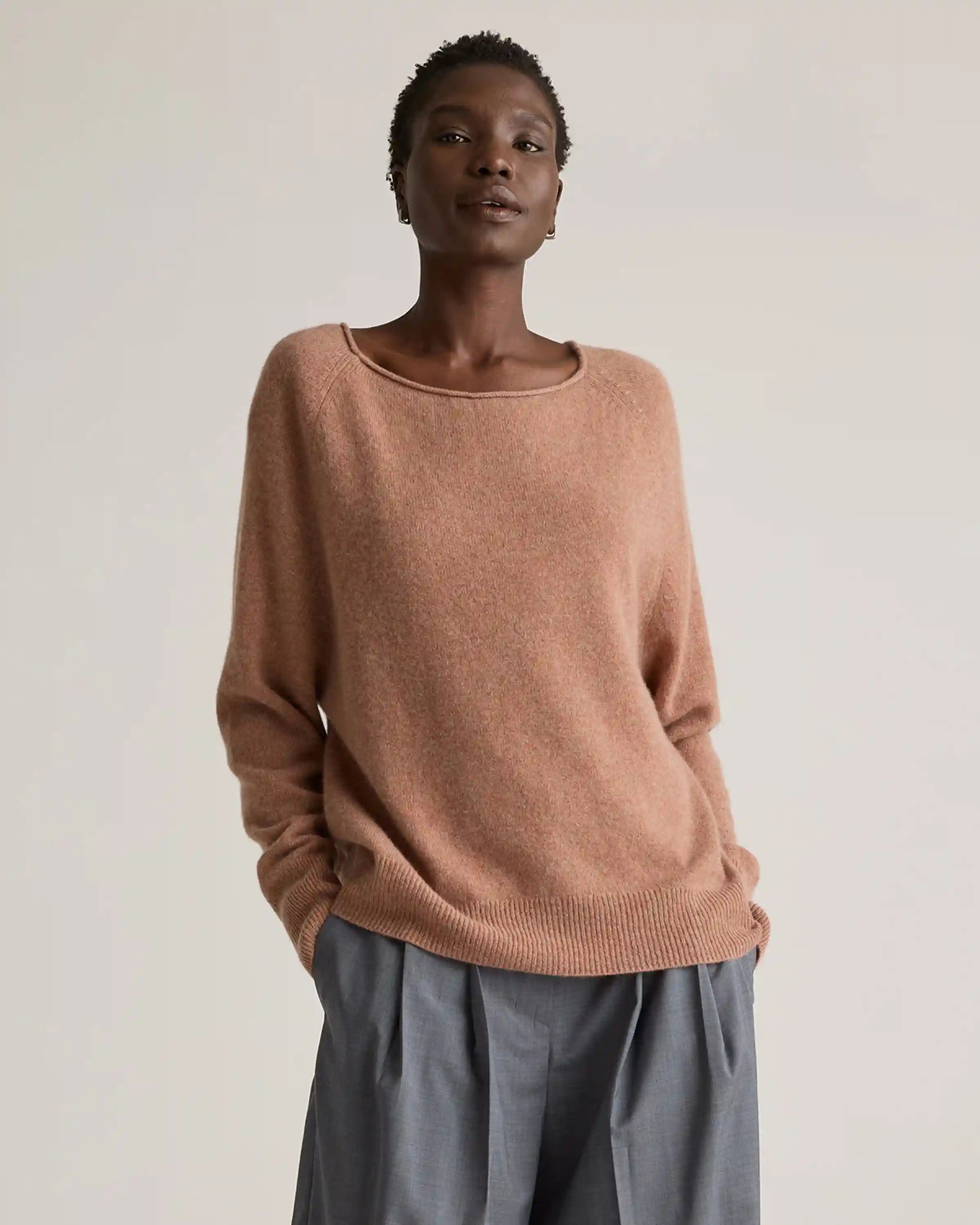 Mongolian Cashmere Boatneck Sweater