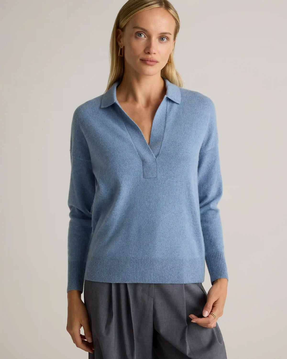 Mongolian Cashmere Polo Sweater