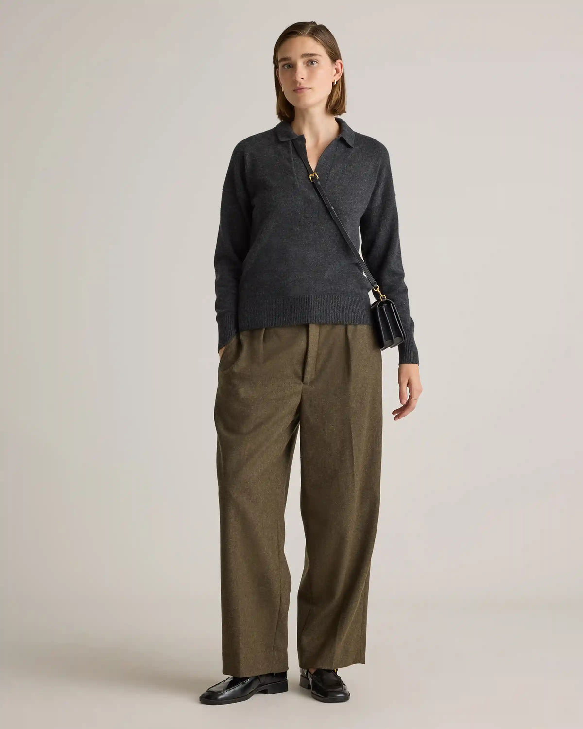 Mongolian Cashmere Polo Sweater