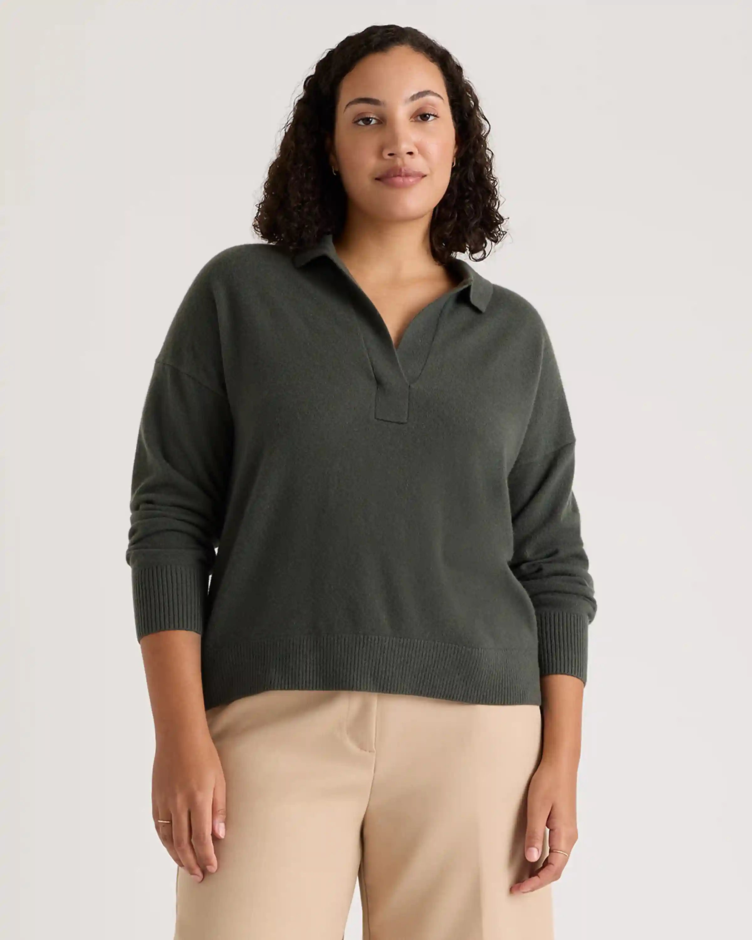 Mongolian Spring Cashmere Polo Sweater