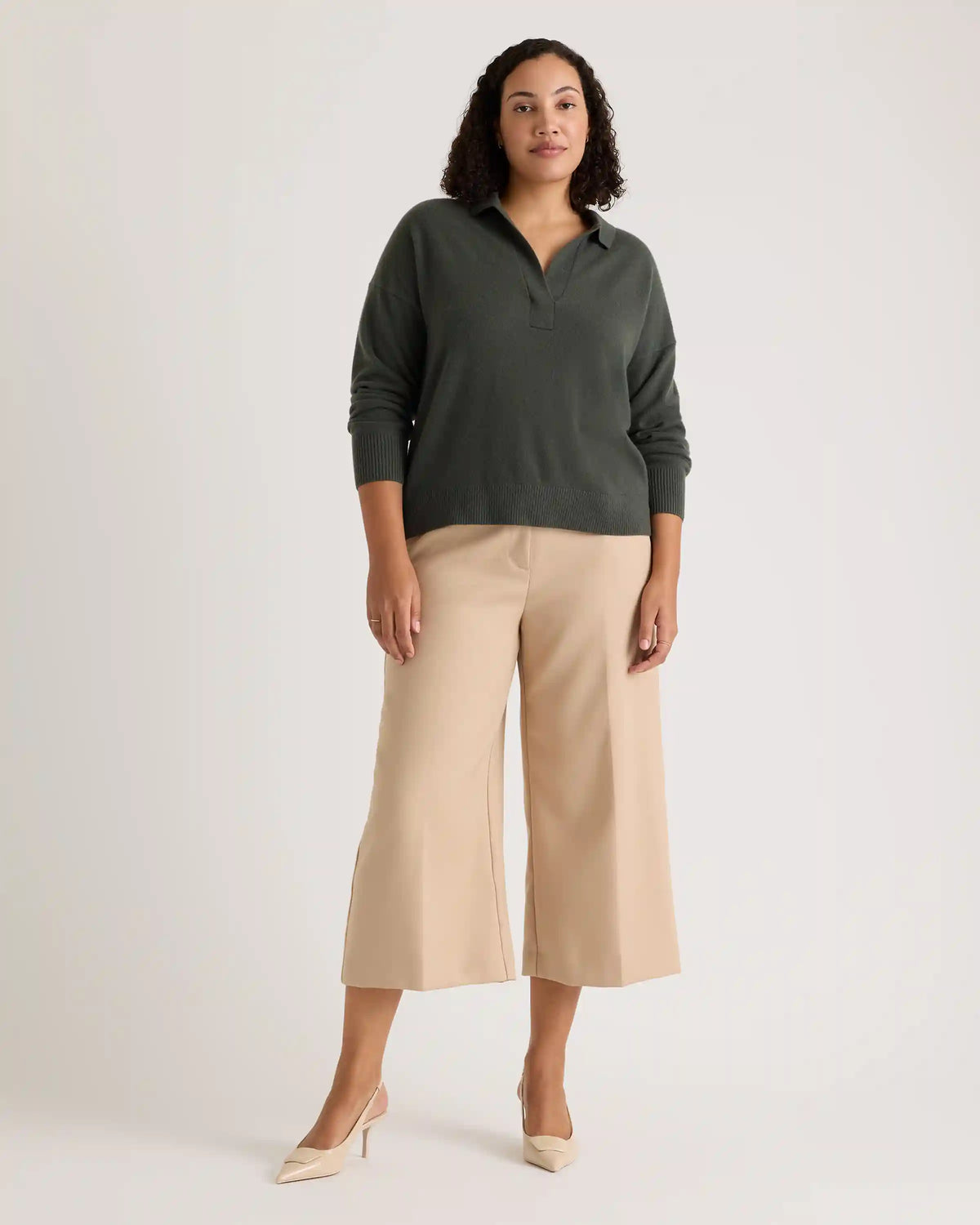 Mongolian Spring Cashmere Polo Sweater