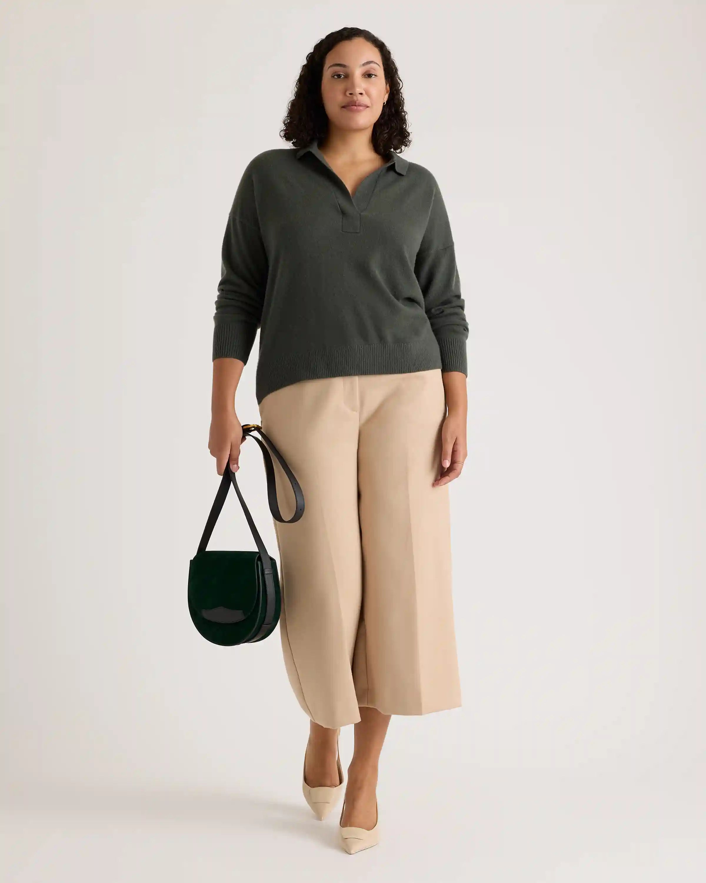 Mongolian Spring Cashmere Polo Sweater