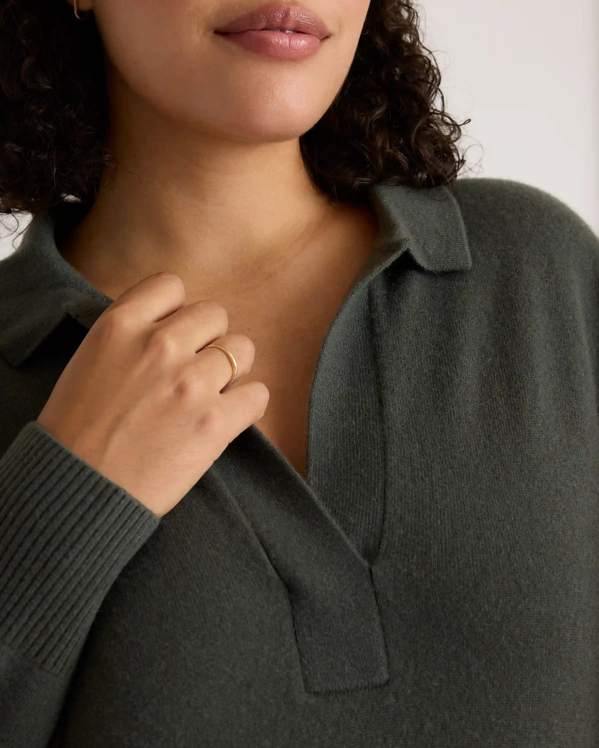 Mongolian Spring Cashmere Polo Sweater