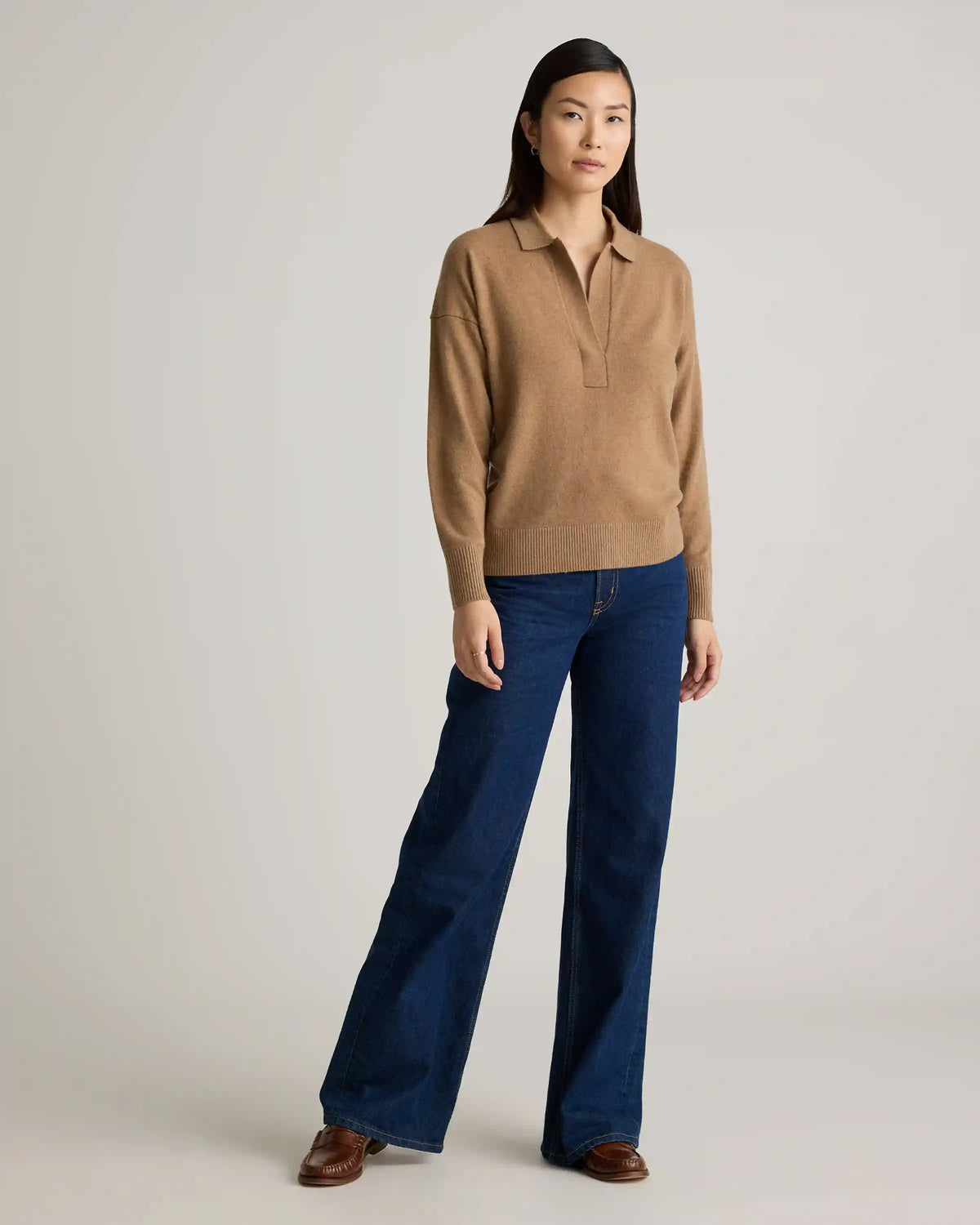Mongolian Cashmere Polo Sweater