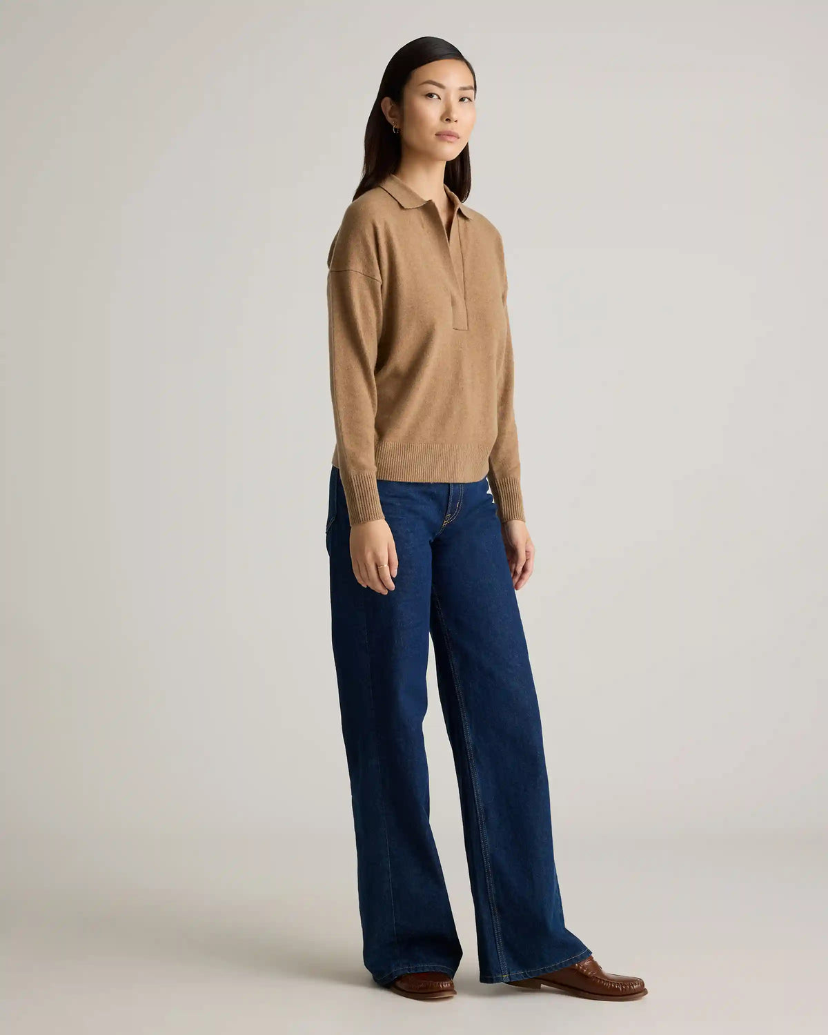Mongolian Cashmere Polo Sweater
